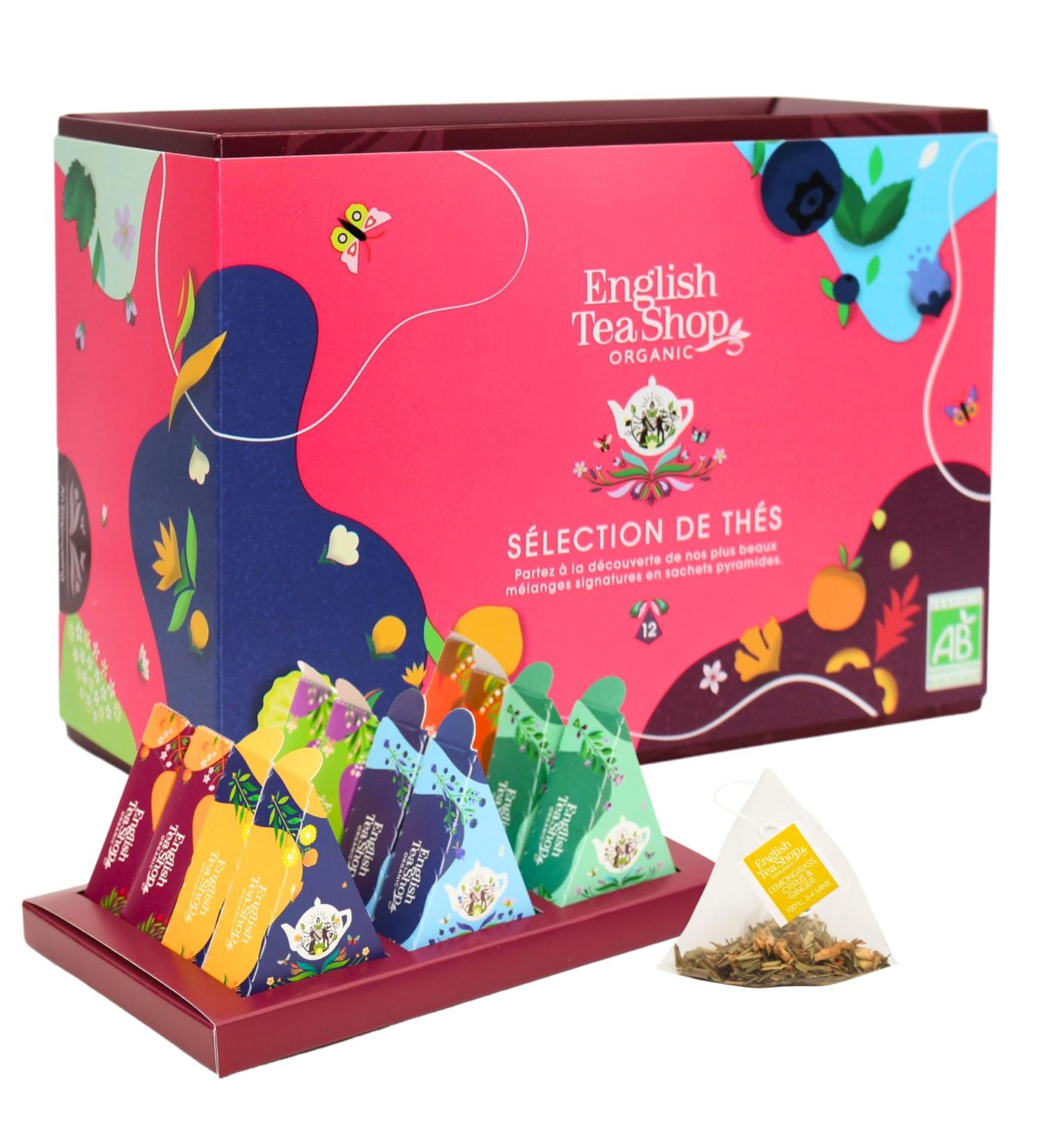 English Tea Shop - Organic teas gift set - Assortment of 6 teas to gift in a gift box of 12 teas - Women's gift box Selection - Buy Online on GoSupps.com