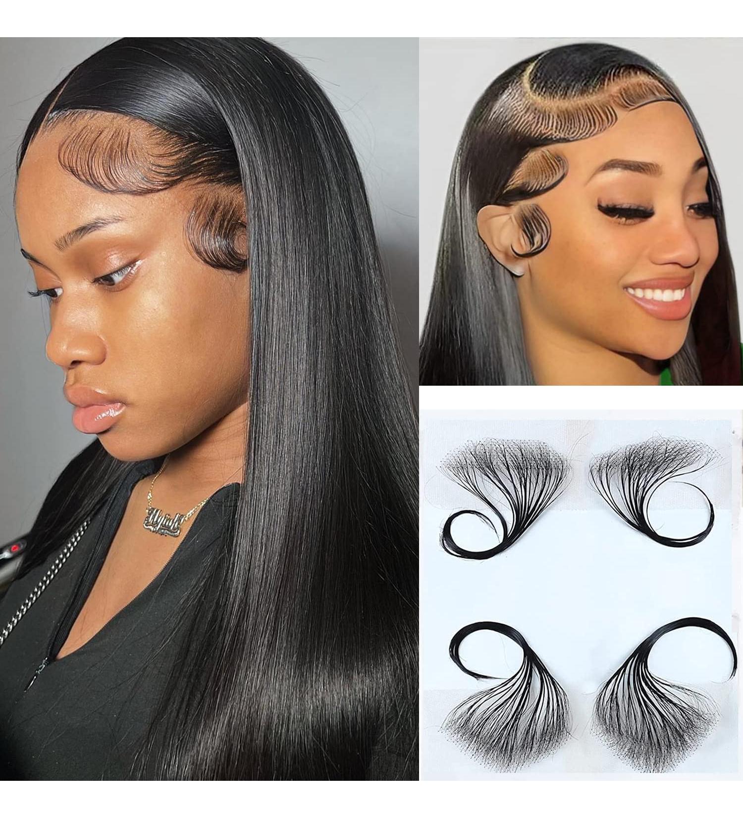 Mcclay Swiss HD Lace Edges for Black Women - Soft Natural Baby Hair Stripes - Real Human Hair - Black Color - 4 Pcs - Buy Online on GoSupps.com