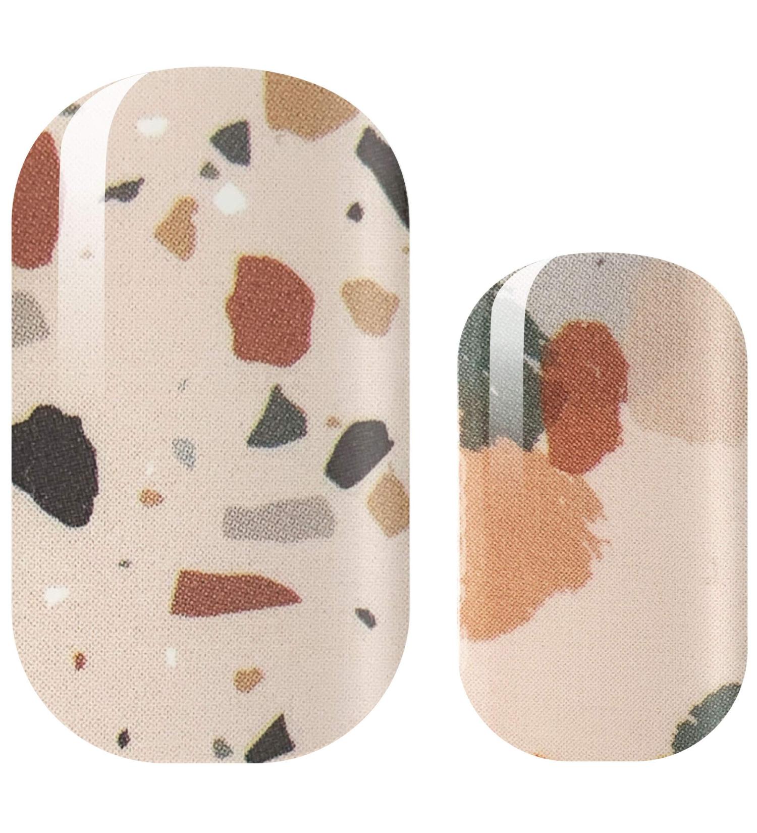 Avoa Beauty Nail Film - Italian Terrazzo Design Self-Adhesive Nail Wraps in Blue & Reddish Brown - Long-Lasting Nail Art for International Shipping - Buy Online on GoSupps.com