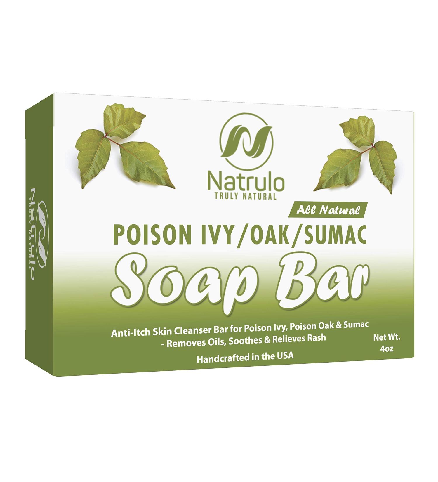 Natrulo Poison Ivy Soap Bar - Natural Anti-Itch Treatment for Poison Ivy, Oak & Sumac - Soothes Rashes - Made in USA - 4 oz - Buy Online on GoSupps.com