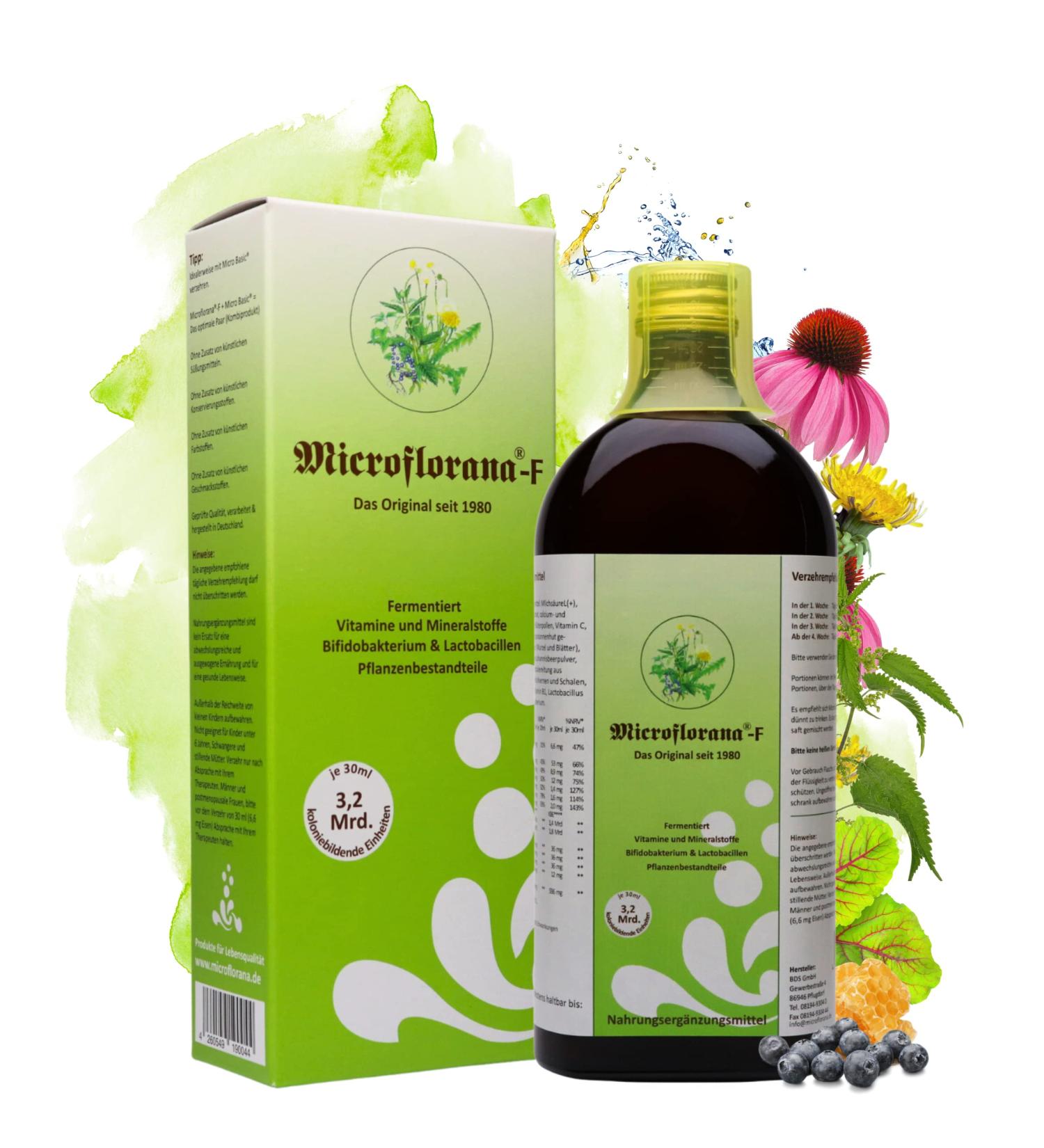 Microflorana Probiotics Fluid - Prediotics with Vitamins & Minerals - 500ml Dosing Aid for Colonization & Bacterial Strains - Trusted Since 1980 - Buy Online on GoSupps.com