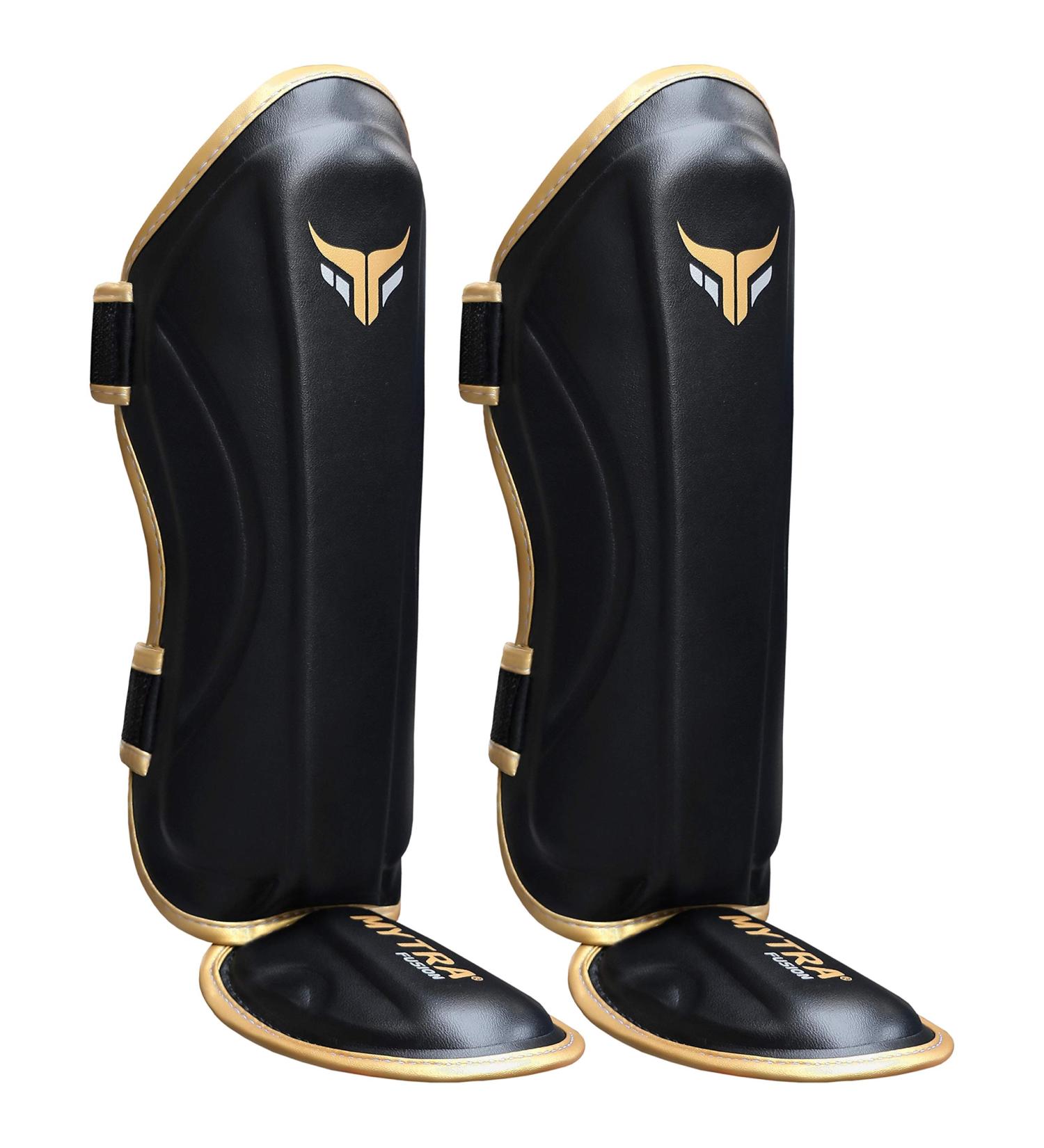 Mytra Fusion Children's Shin Guards - Kickboxing & Martial Arts Protection Pads (Black XS) - Buy Online on GoSupps.com