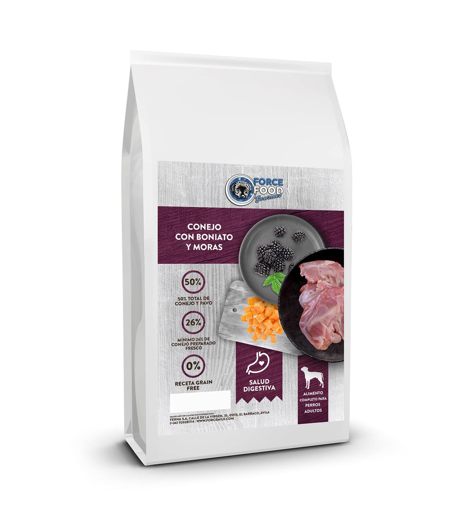 FORCEFOOD Gourmet Adult Dog Food Grain Free Rabbit with Sweet Potato and Blackberries (12 kg) - Buy Online on GoSupps.com