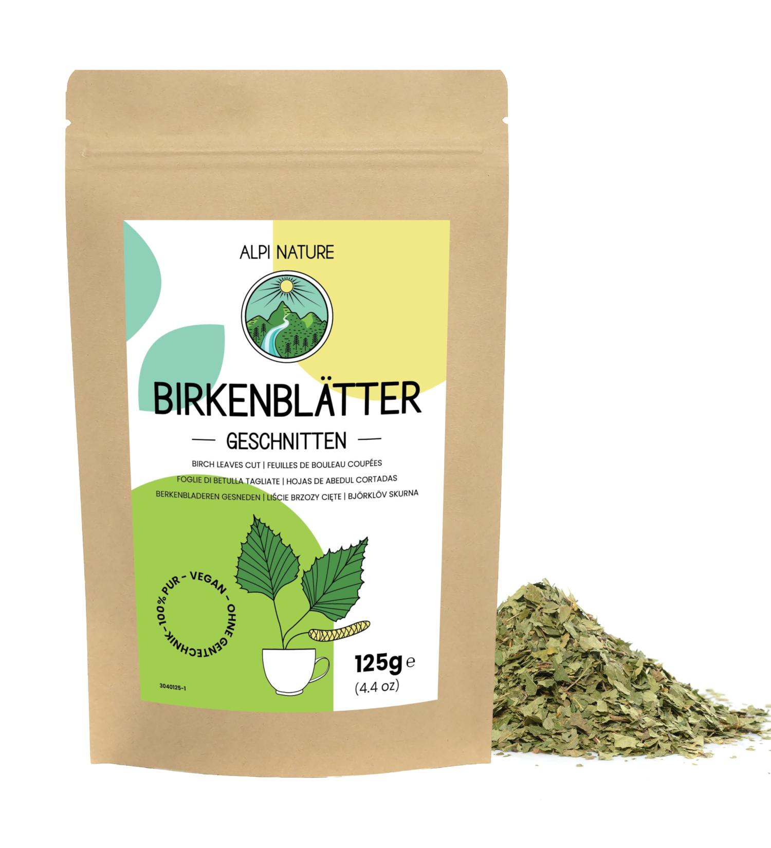 Alpi Investment OOD Birch leaf tea 125g from Alpi Nature loose birch tea birch leaves dried and cut for preparing birch tea birch leaf tea and herbal tea - Buy Online on GoSupps.com