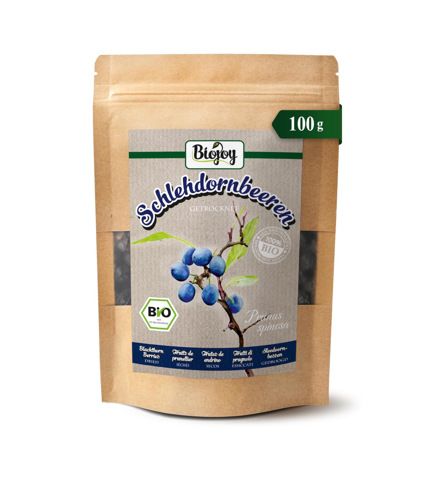  Biojoy Biojoy Organic Blackthorn Fruits (100g) dried and whole ideal for tea and infusion (Prunus spinosa) - Buy Online on GoSupps.com