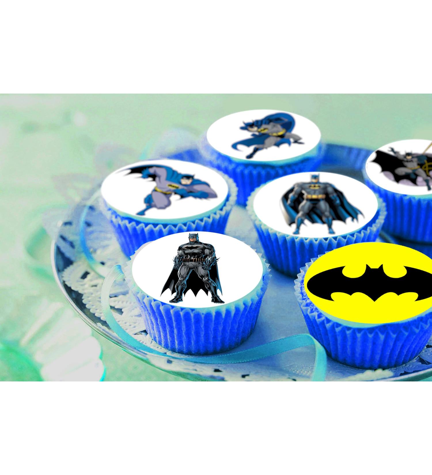 24 x Pre-Cut Batman 1 Edible Stand up Wafer/Rice Paper Cupcake Cake Toppers Birthday Party Superhero Decorations - Buy Online on GoSupps.com