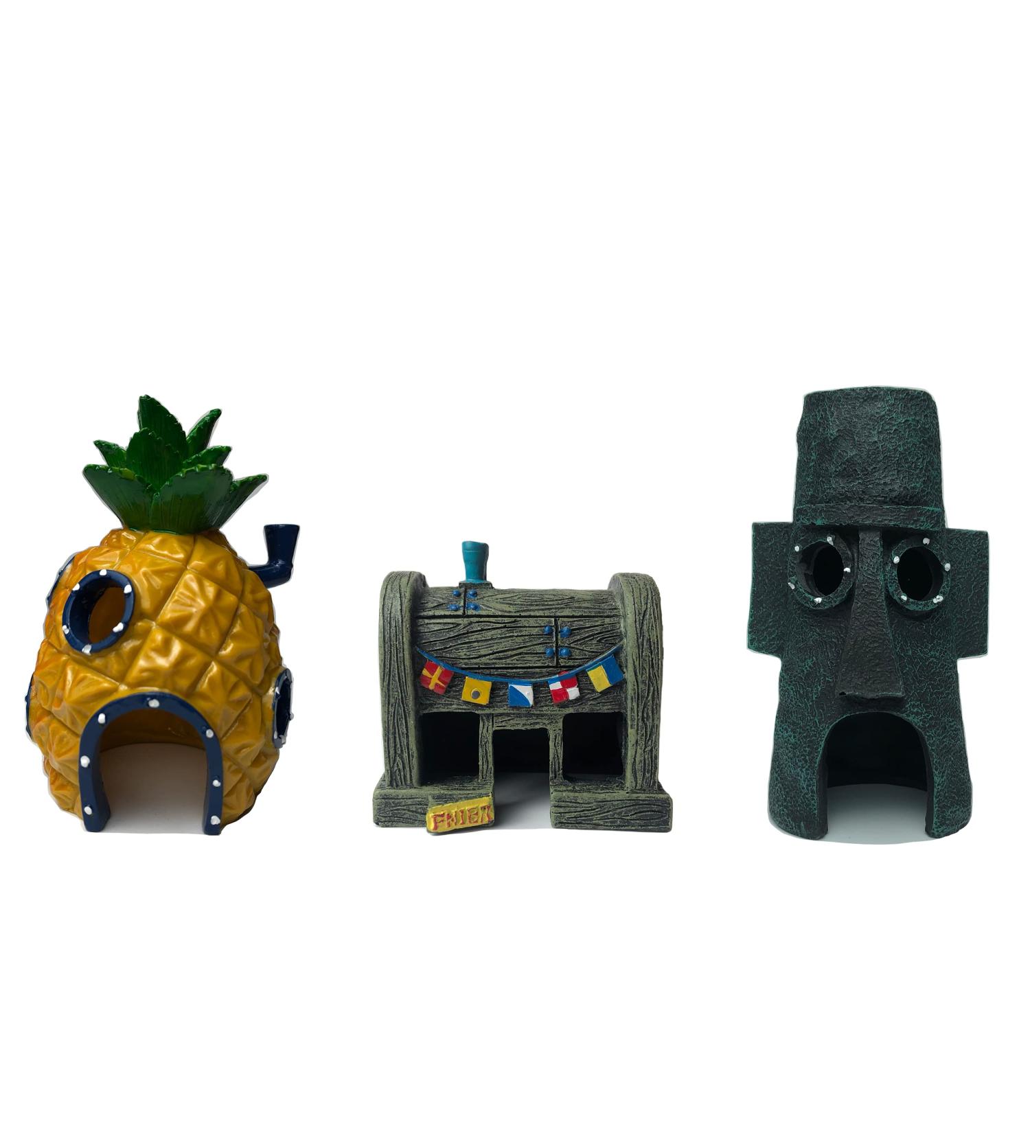 Be Sailed Spongebob Aquarium Decoration | 3 Pack Fish Tank Ornament - Enhance Your Aquarium! - Buy Online on GoSupps.com