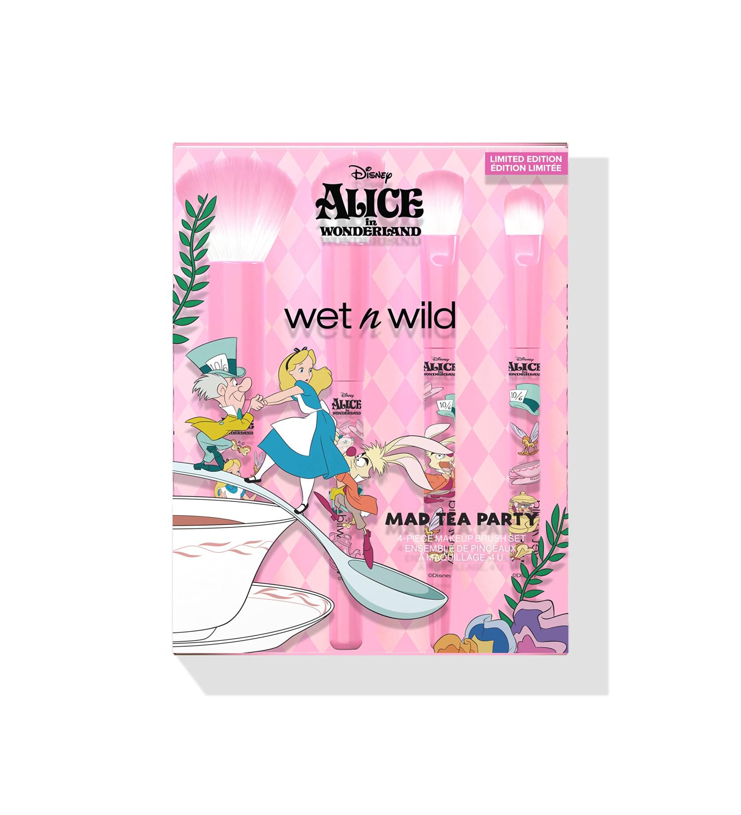 Wet n Wild Alice in Wonderland Mad Tea Party 4-Piece Makeup Brush Set - Ultra-Soft Brushes for Face and Eyes - Buy Online on GoSupps.com