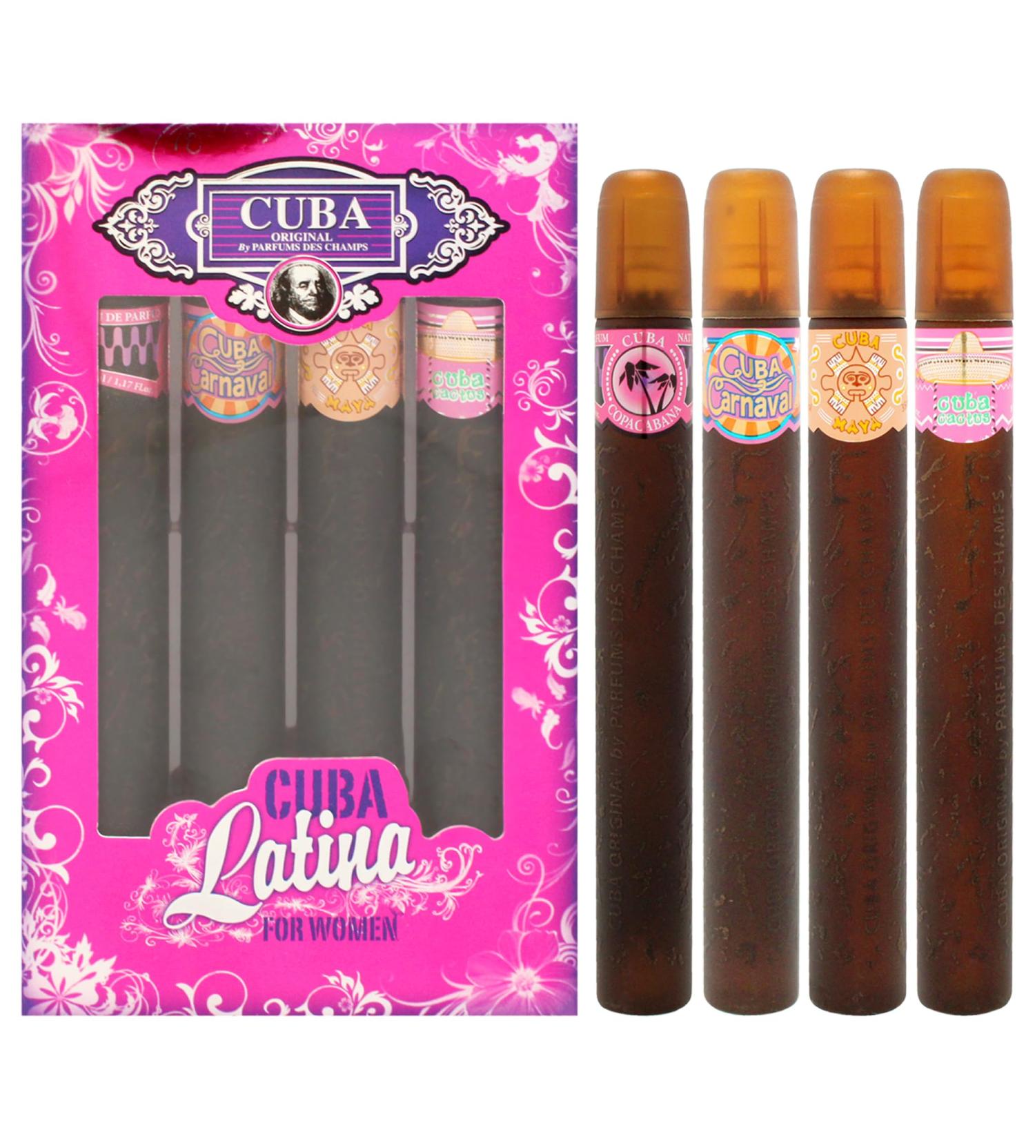 Cuba Cuba Latino Collection Women 4 Pc Gift Set 1.17oz Cuba Copacabana EDP Spray 1.17oz Cuba Maya EDP Spray 1.17oz Cuba Carnaval EDP Spray 1.17oz (Cha-2549) - Buy Online on GoSupps.com