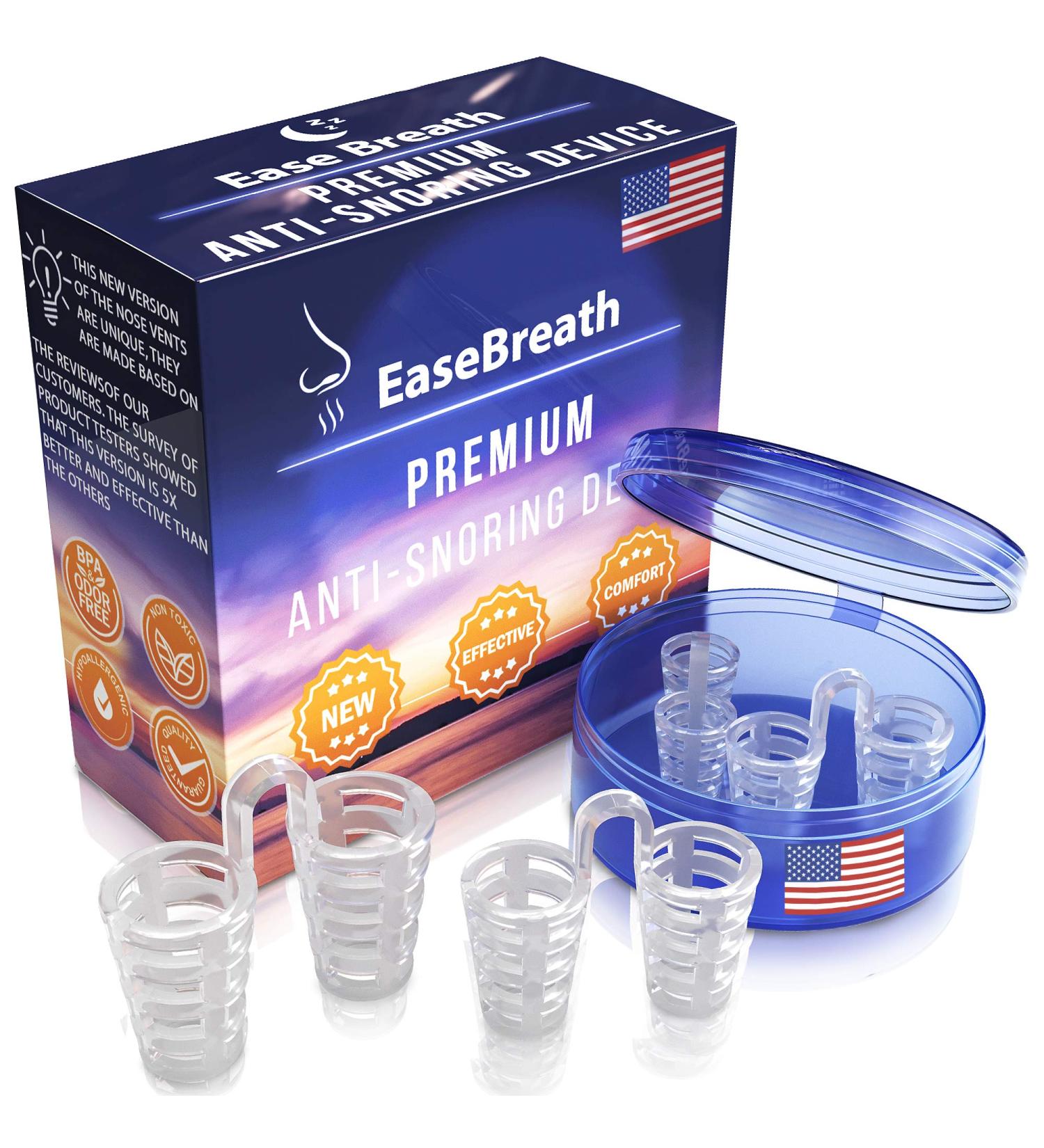 EaseBreath Snore Stopper Nose Vents Set of 4 | Anti Snoring Device for Men and Women | Nasal Dilator | No Side Effects | Multiple Sizes - Buy Online on GoSupps.com