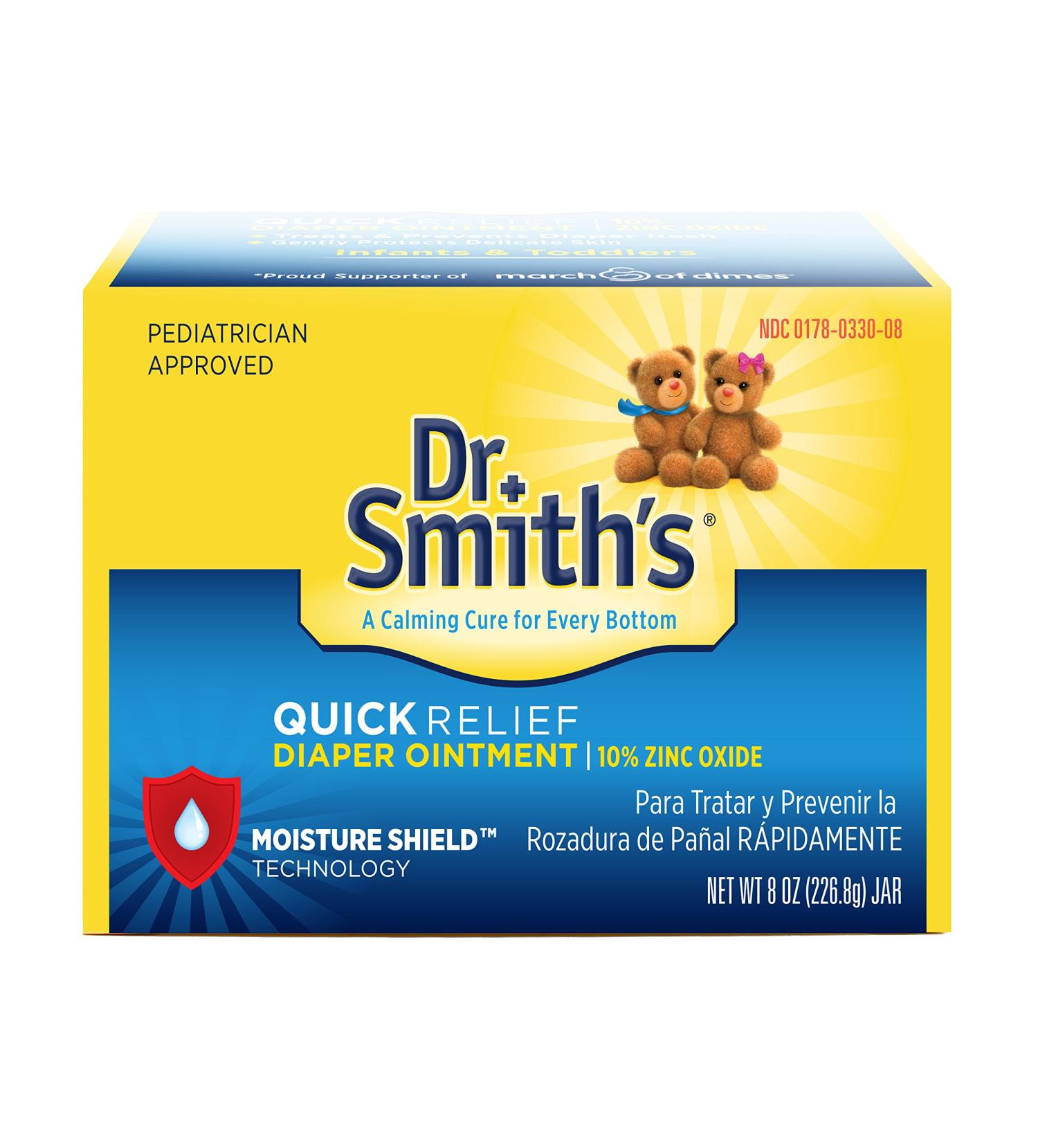 Dr. Smith's Quick Relief Diaper Rash Ointment - 8oz | Fast-Acting Formula - Buy Online on GoSupps.com