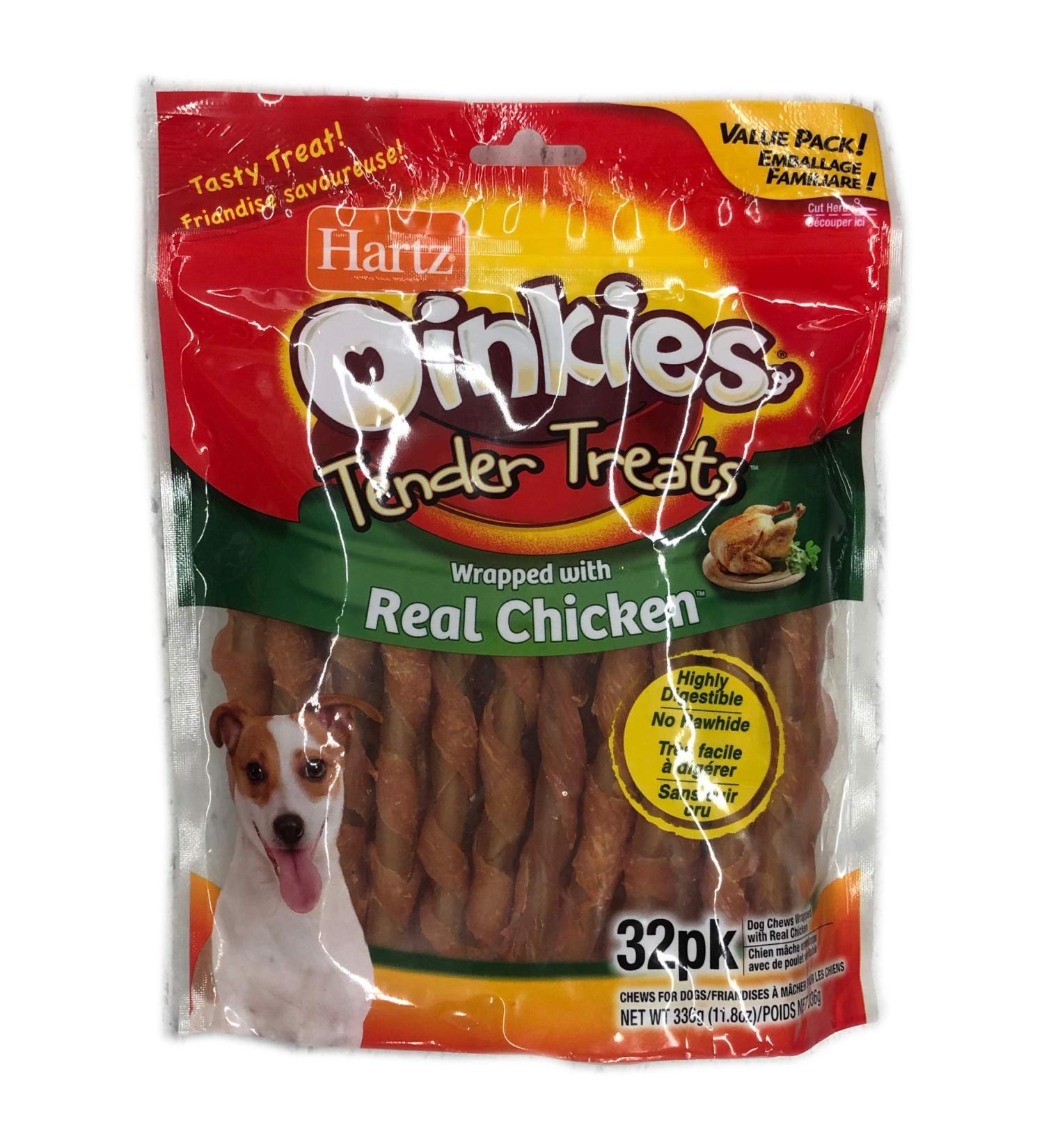 Oinkies Tender Treats Wrapped with Real Chicken for Large and Small Dogs (Chicken 32 Pack)