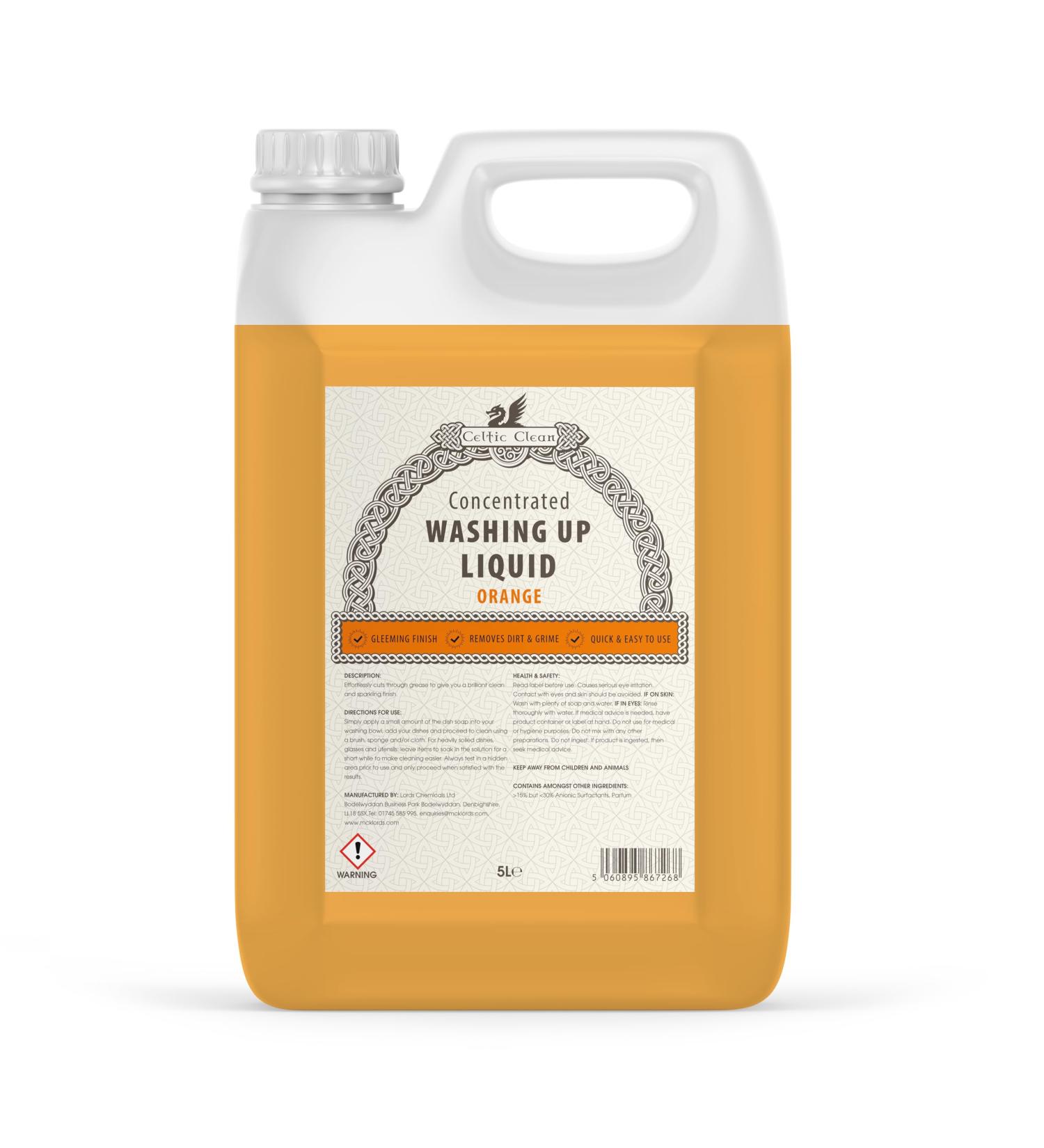 Celtic Clean - Washing Up Liquid - Orange - 5 Litre - Buy Online on GoSupps.com