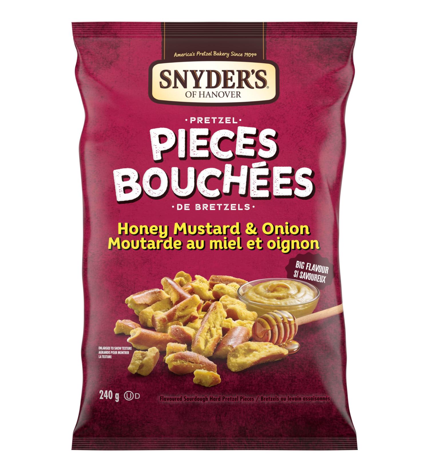 Snyders of Hanover Honey Mustard & Onion Pieces 240 Grams (Pack of 1) Pretzel Pieces - Honey Mustard & Onion - Buy Online on GoSupps.com