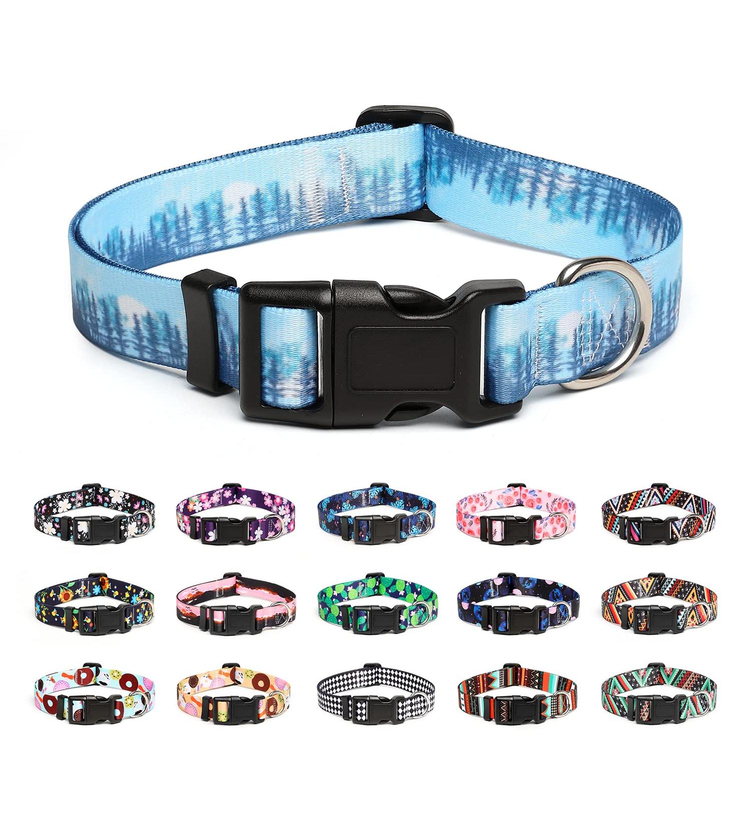 Mercano Adjustable Dog Collar - Soft Nylon Comfort & Robust Pattern for Small & Medium Dogs - Forest - Perfect for Puppies - Buy Online on GoSupps.com