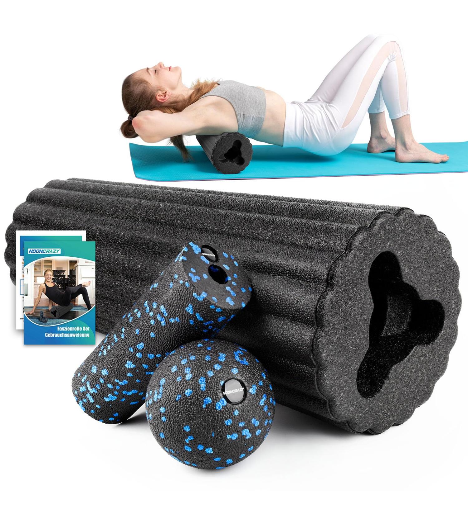 Fascia Roll Set - 3 Piece Removable Fascia Set with Ball & Roller for Muscle Self-Massage & Fascia Training - International Shipping Available - Buy Online on GoSupps.com