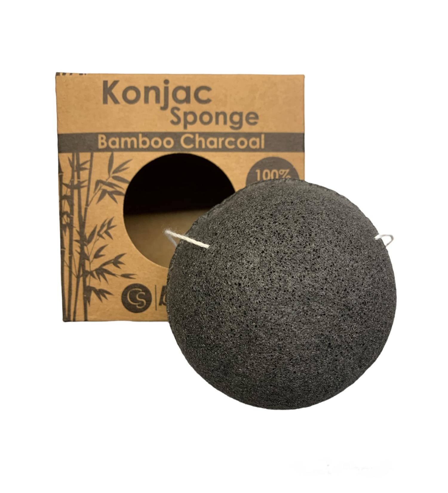 CS Beauty Set of Konjac Sponges - 3X Natural Exfoliating and Cleansing Sponge Shower Puffs for Face and Body including Bamboo Charcoal - Vegan & Cruelty Free - Buy Online on GoSupps.com