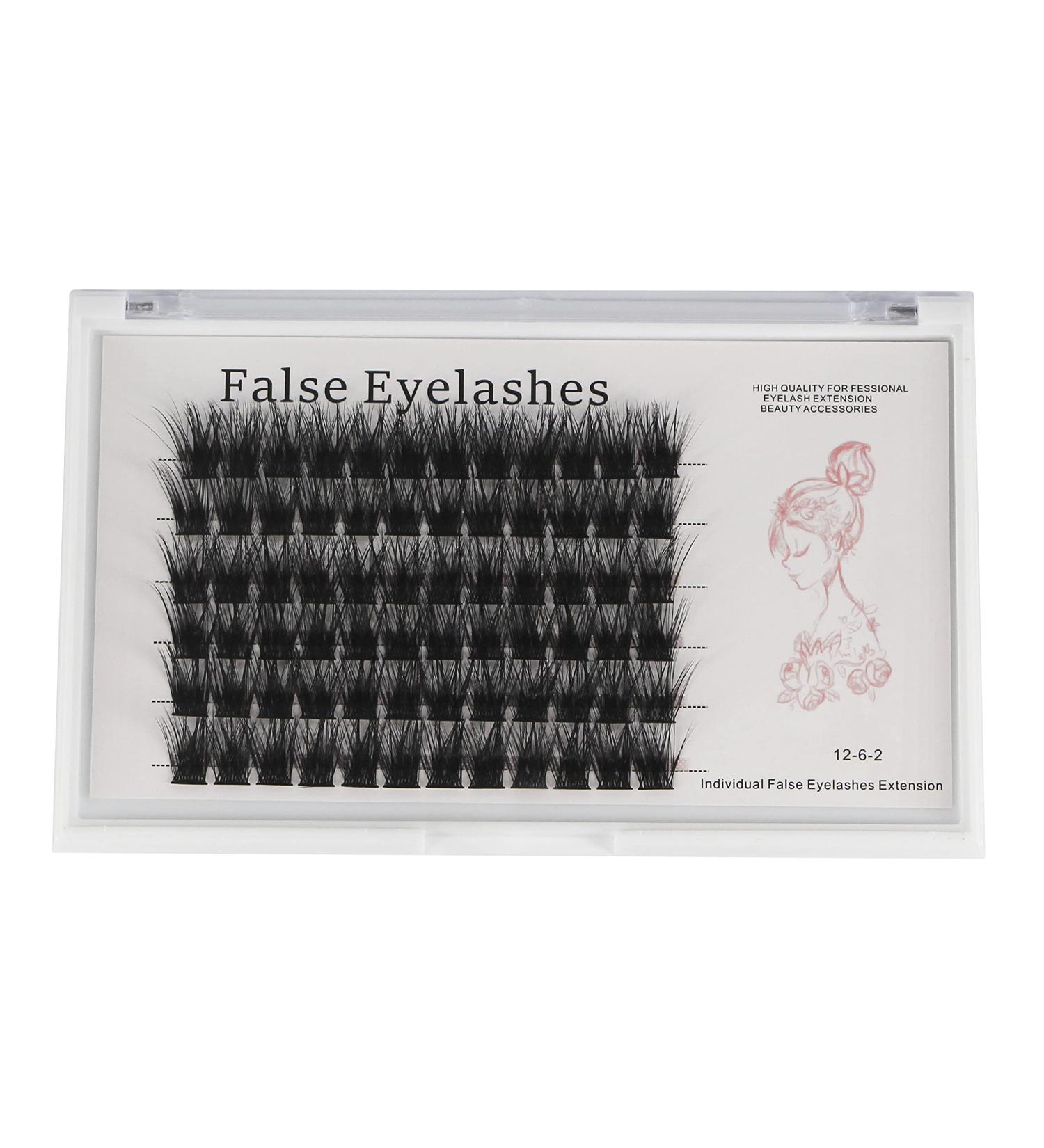 Bodermincer 72pcs 3D Effect Glue Bonded Mink Super Cluster Eyelashes D Curl - 18mm | Home Eyelash Extension Makeup - Buy Online on GoSupps.com