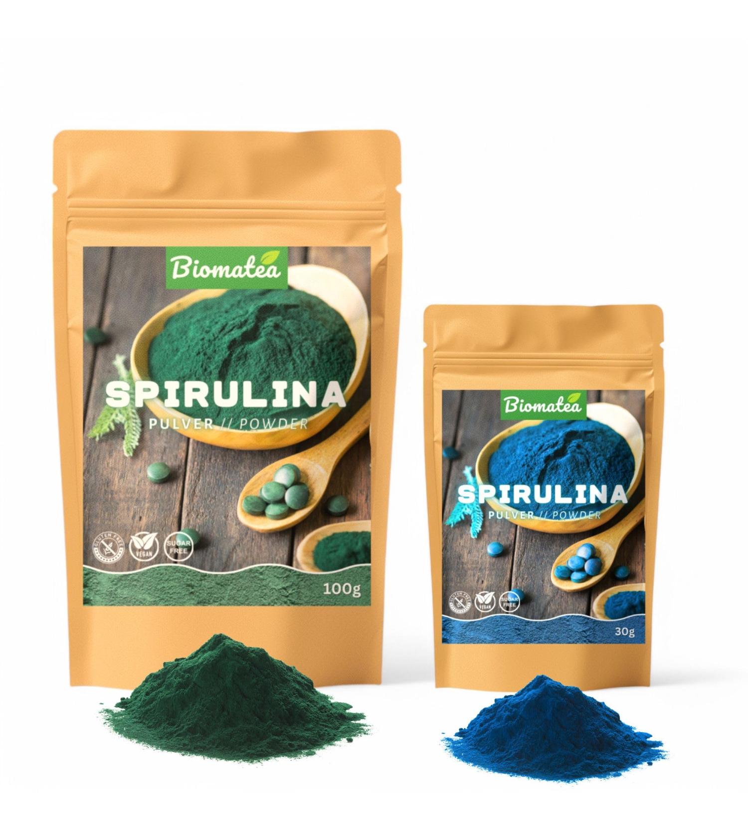 Biomatea Biomatea Seaweed Powder Set | 30g Blue Spirulina + 100g Green Spirulina | Water Soluble Phycocyanin Superfood | Plant Supplem - Buy Online on GoSupps.com