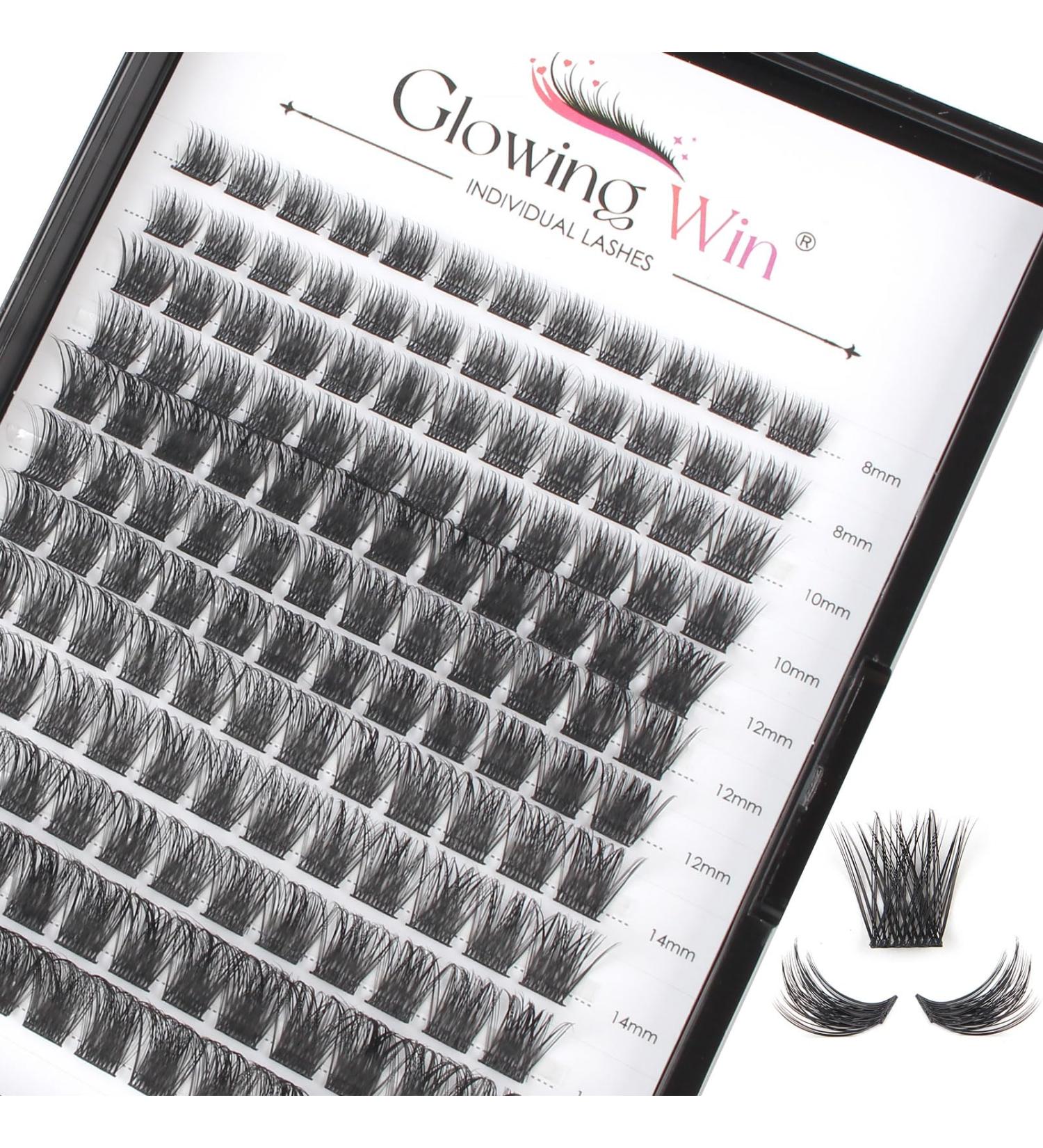 Glowing Win Single Eyelashes Extensions - 144 PCS DIY Cluster Lashes 8-16mm | Natural Wispy Individual False Eyelashes - Buy Online on GoSupps.com
