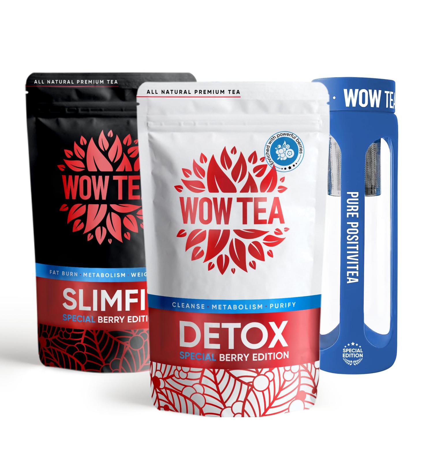 WOW TEA 42-Day Biofit Berry Tea - Cleanse & Maintain Weight with Detox & SlimFit Teas in Blue Bottle | International Shipping Available - Buy Online on GoSupps.com