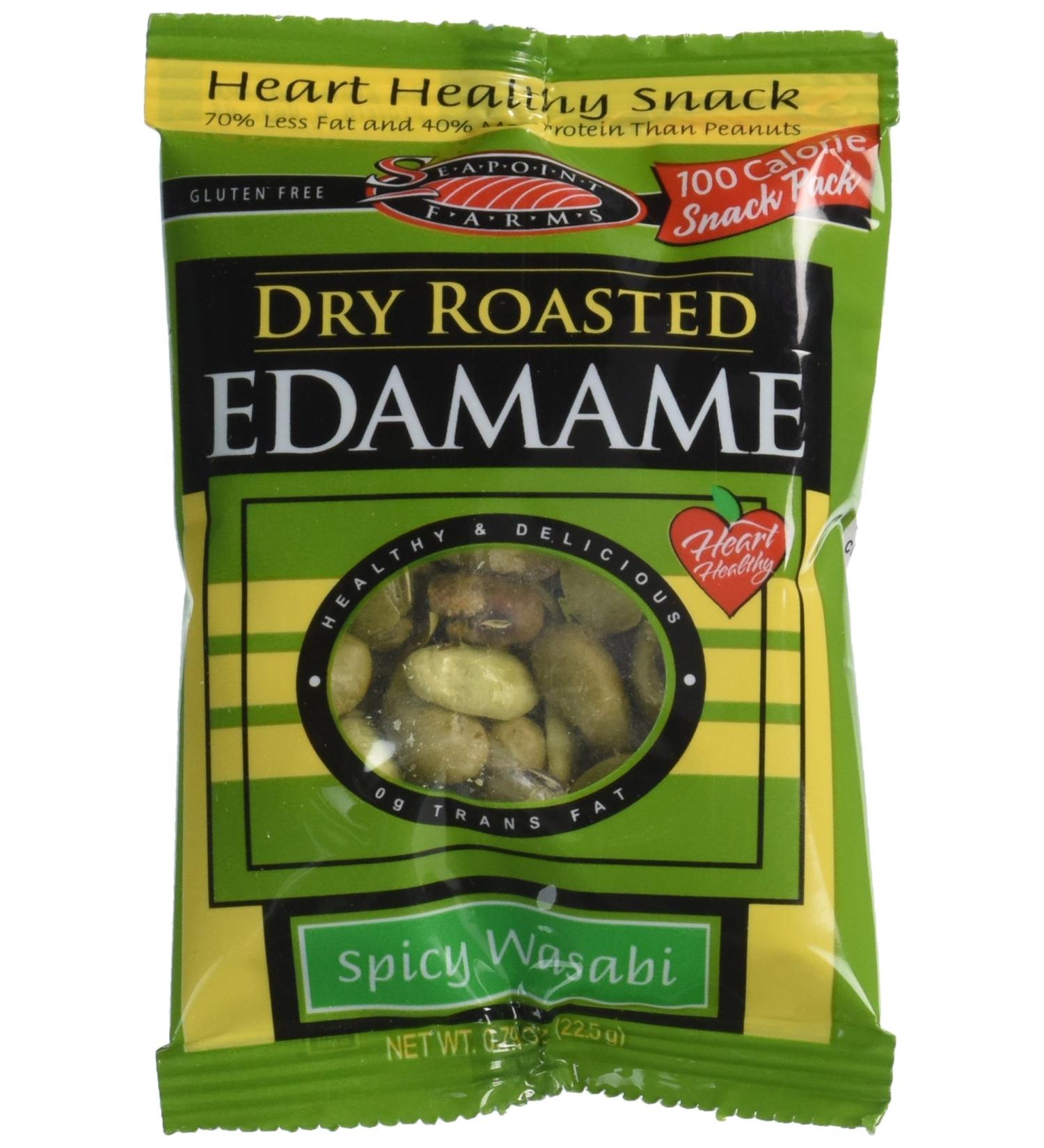Seapoint Farms Spicy Wasabi Dry Roasted Edamame 8 Snack Packs - Healthy Gluten-Free Snack - Buy Online on GoSupps.com