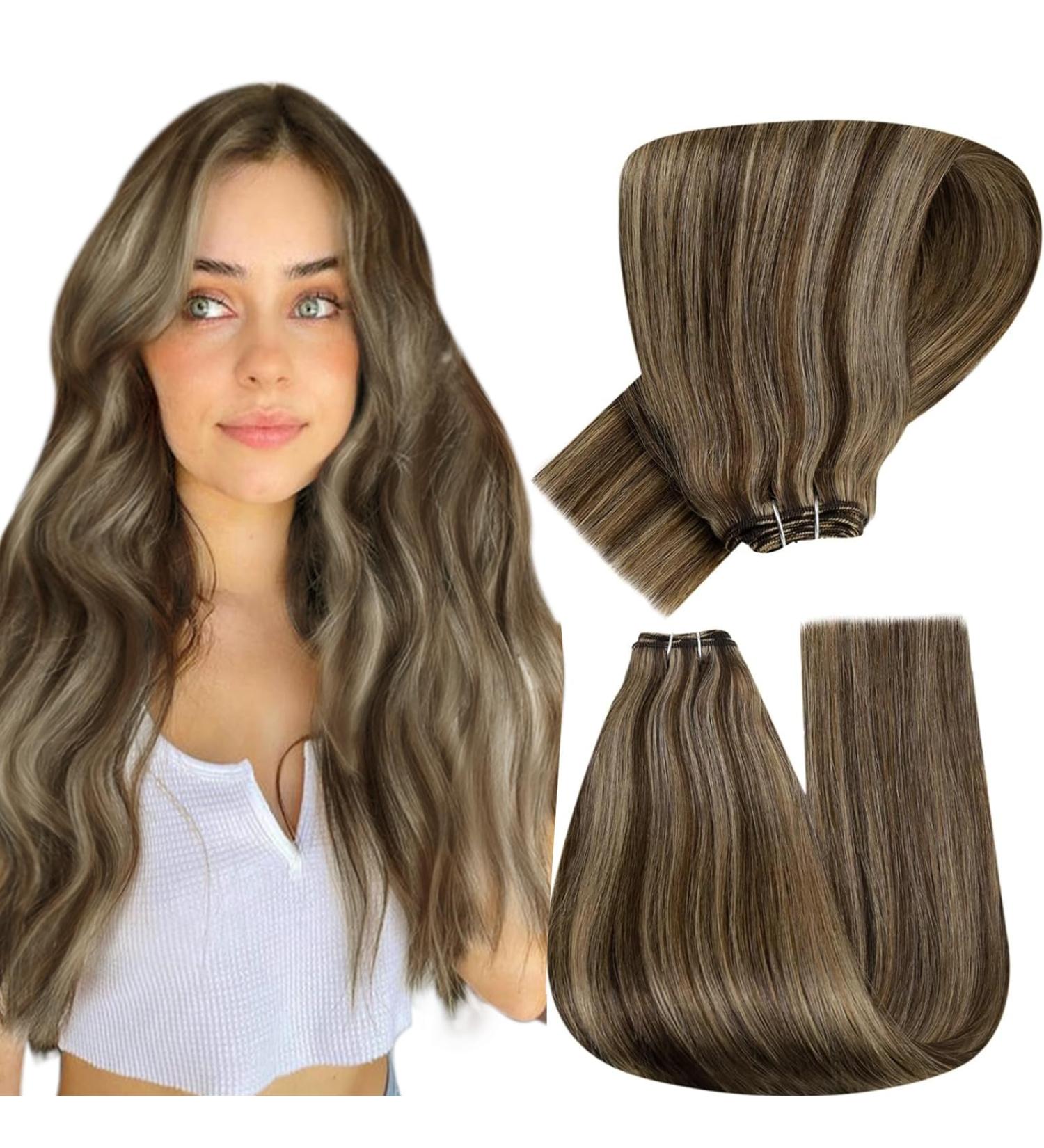 Hetto Real Hair Remy Extensions #4/27 - Brown & Red Blonde Sew-In Wefts | 80g 40cm - Buy Online on GoSupps.com