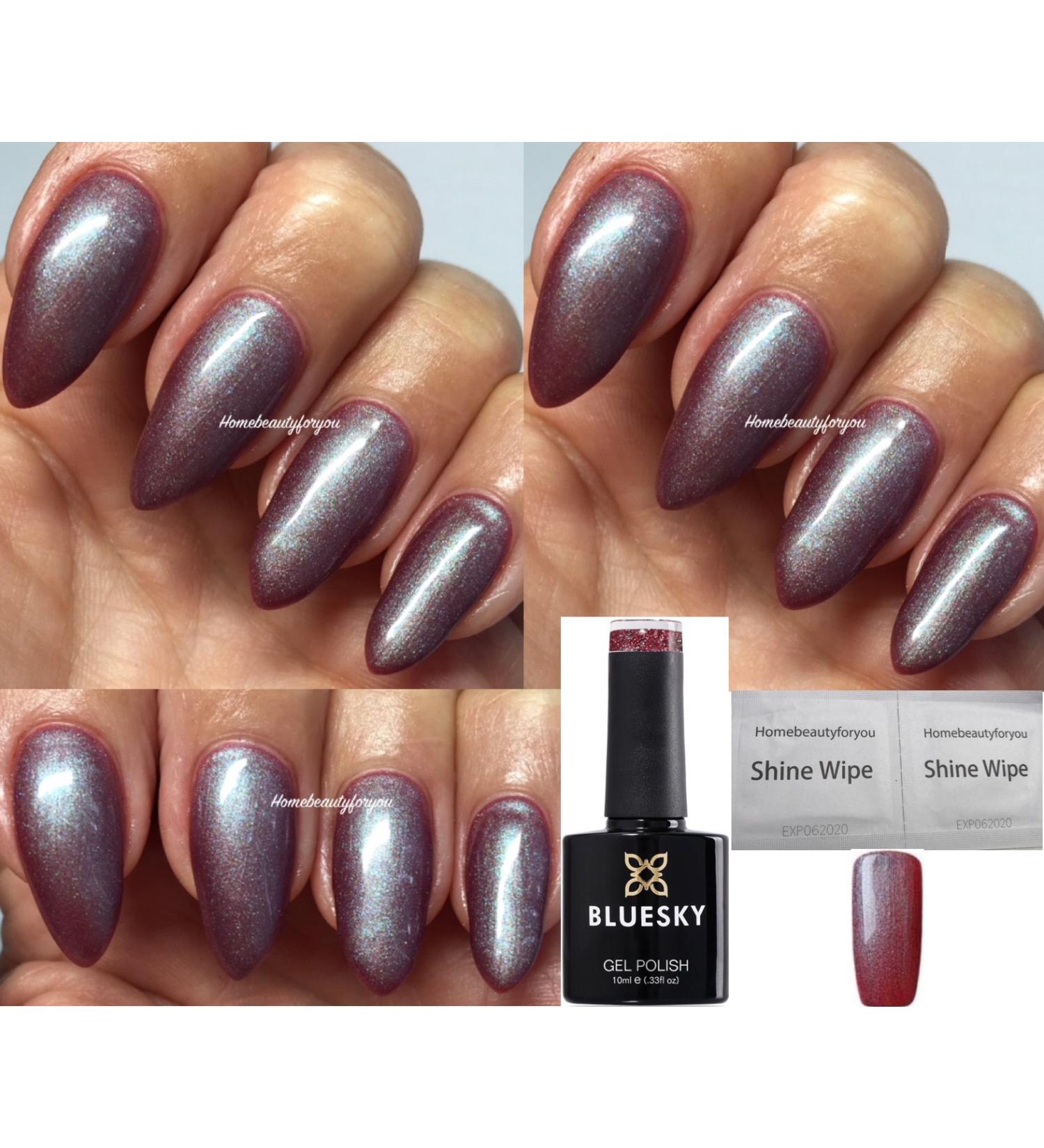 Bluesky GEL NAILMPOLISH Burgundy with a lilac Shimmer/Grey Shimmer Patina Buckle Craft Culture Autumn Winter Color 80625 UV LED Soak Off 10ml - Buy Online on GoSupps.com