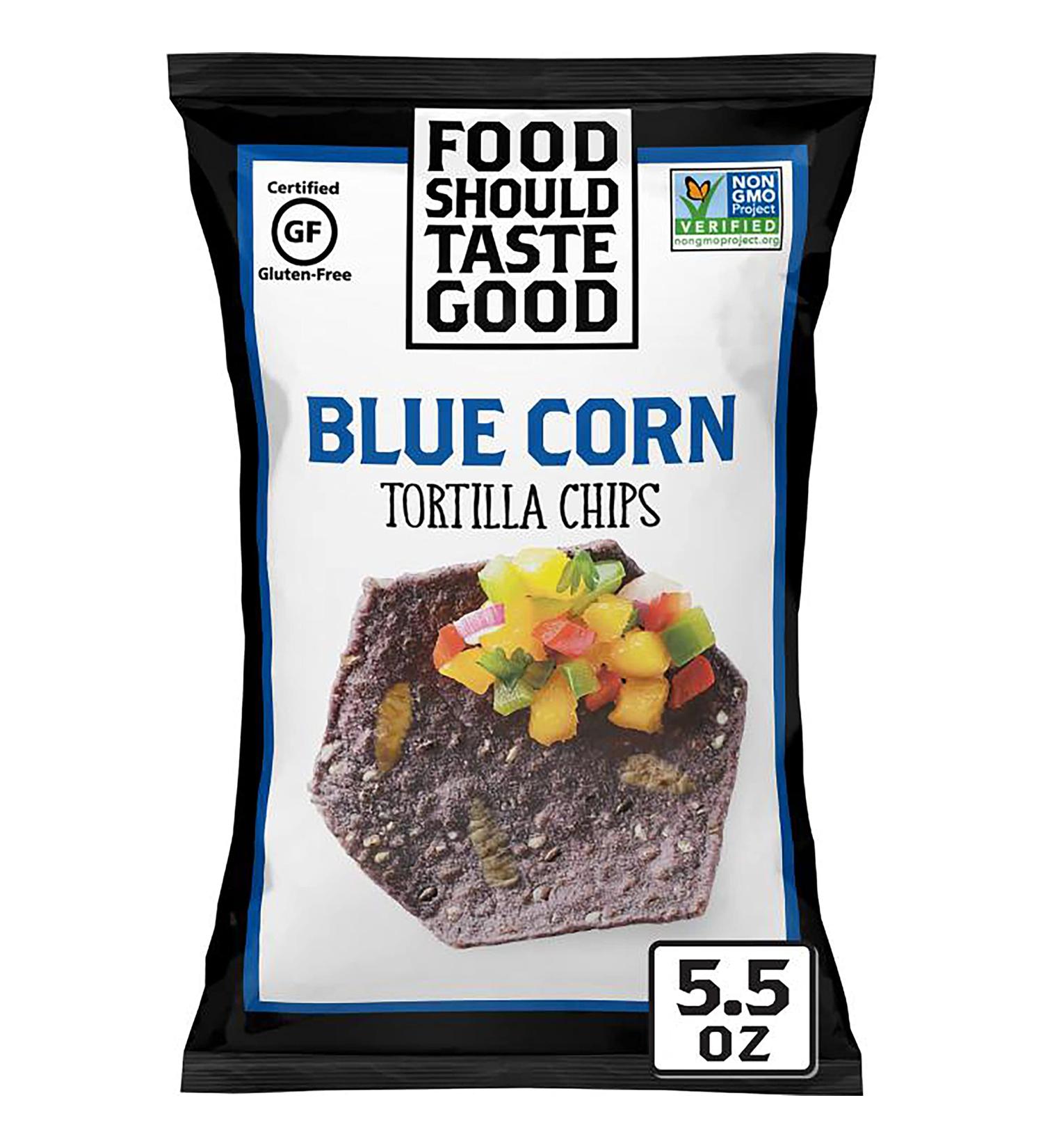 Food Should Taste Good Blue Corn Tortilla Chips 5.5 oz - Gluten Free - Buy Online on GoSupps.com