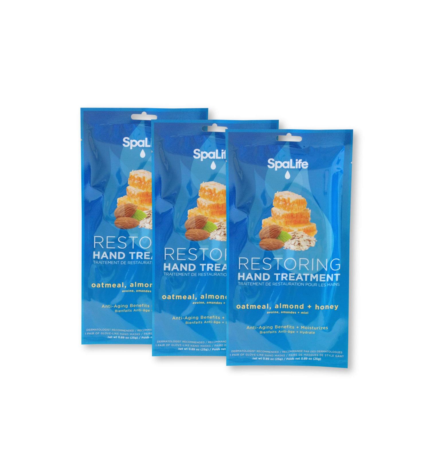 SpaLife Moisturizing Hand Gloves - Oatmeal, Almond, Honey (Pack of 3) - Restoring Miraculous Spa Treatment - Buy Online on GoSupps.com