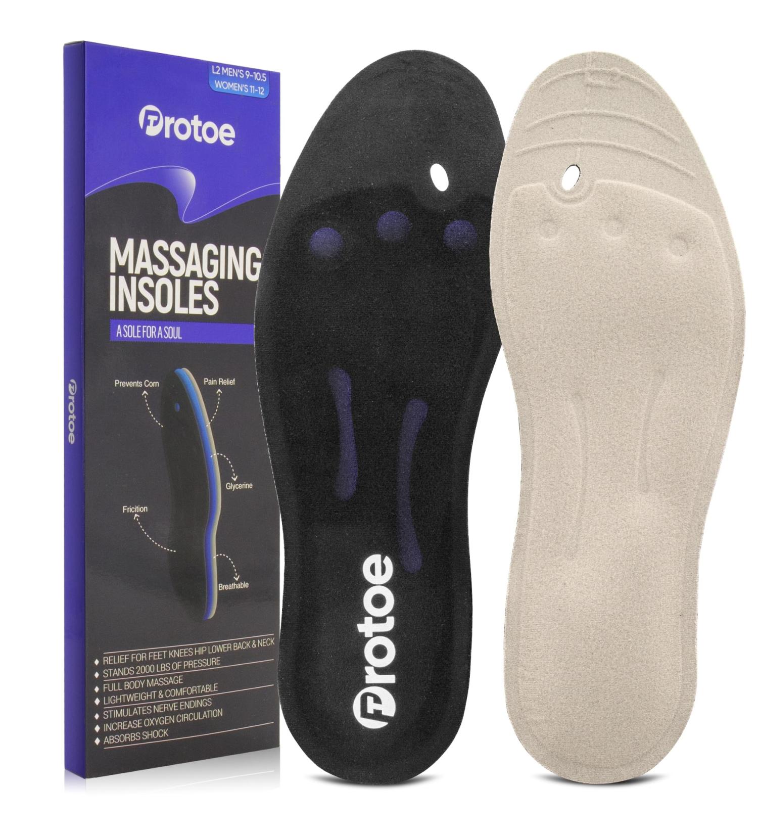 Messaging Insoles for Men & Women - Glycerin Comfort for Plantar Fasciitis & Heel Pain Relief - Adjustable Fit for All Shoes & Sandals - Buy Online on GoSupps.com