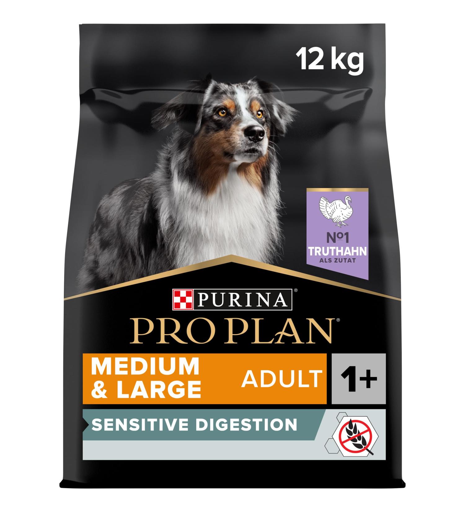 PURINA PRO PLAN | Medium & Large Adult 1+ | Sensitive Digestion | Grain Free | Rich in Turkey | Grain Free Dry Food | Ch - Buy Online on GoSupps.com