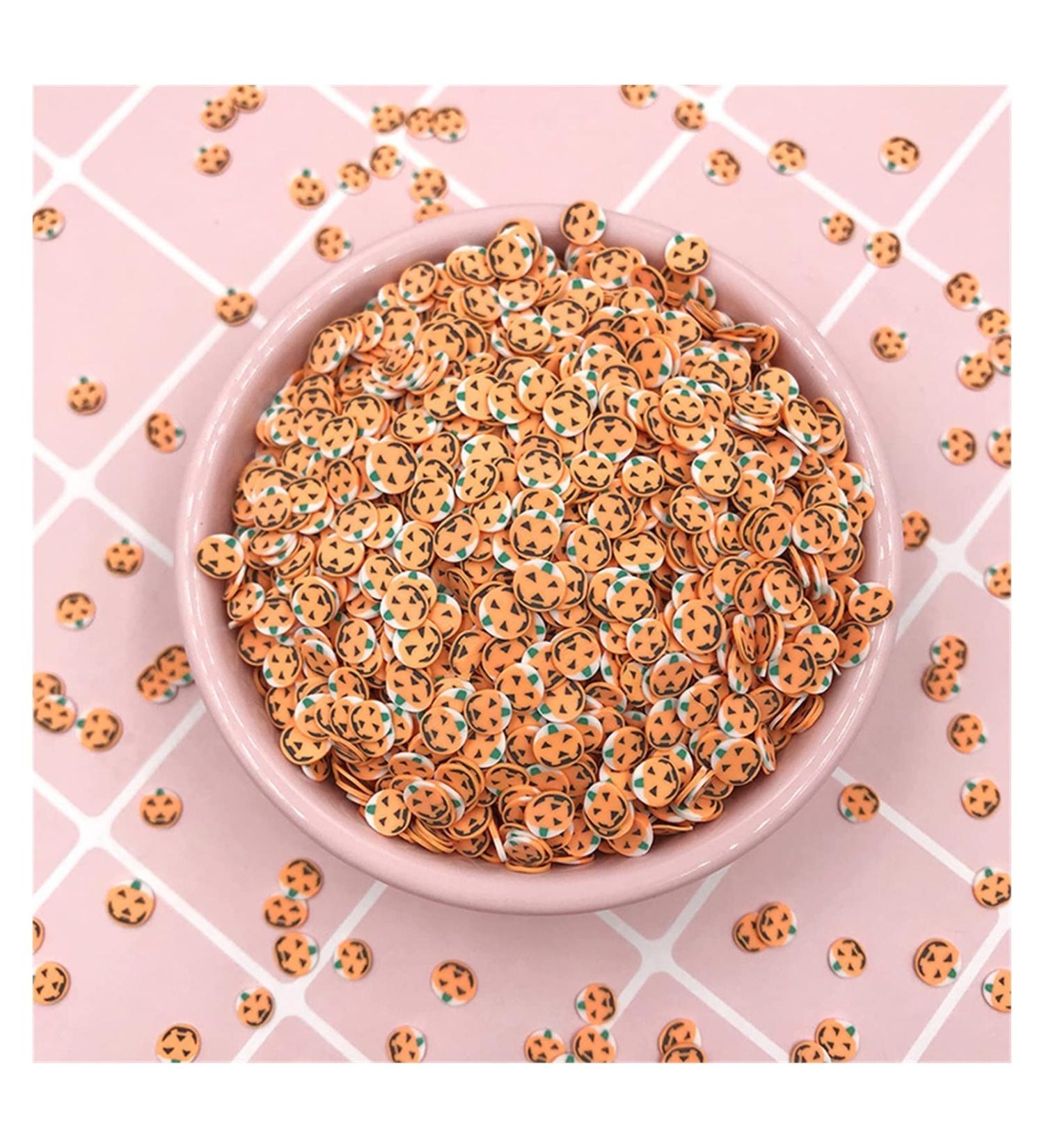 RT 100g 5mm Halloween Party Decoration Pumpkin Slice Polymer Soft Clay Sprinkles for Crafts DIY Nail Art Decoration klei Mud Particle Y118 (Color : Pumpkin) - Buy Online on GoSupps.com