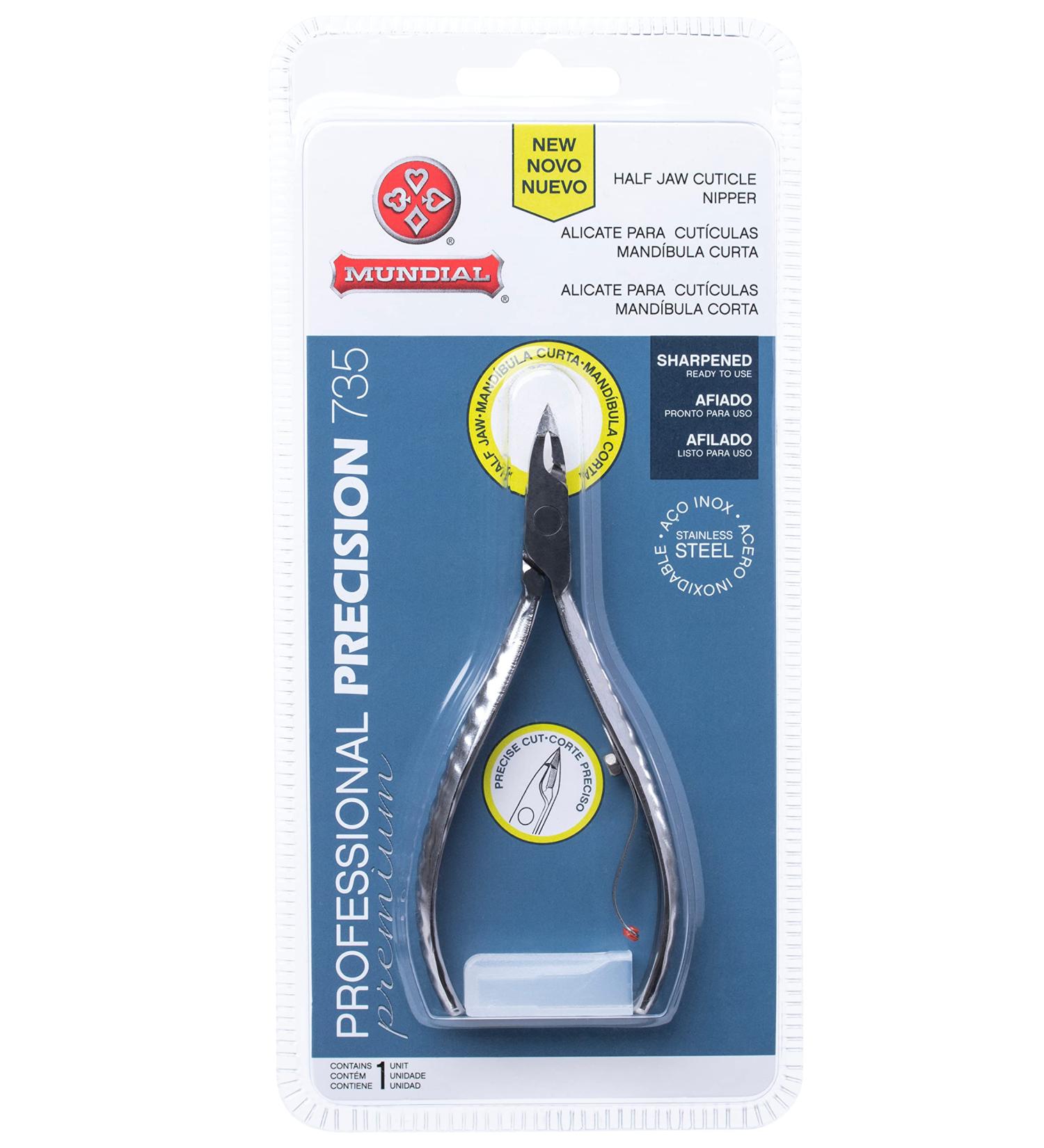 Mundial 735-PR Professional Precision Cuticle Nipper Half Jaw - Stainless Steel - Buy Online on GoSupps.com