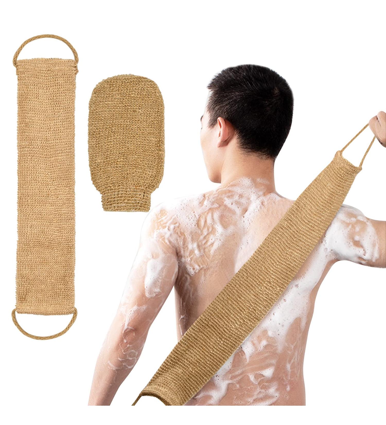 Cozlly Hemp Exfoliating Glove and Strap - 100% Natural Body Scrubber for Men and Women - Buy Online on GoSupps.com