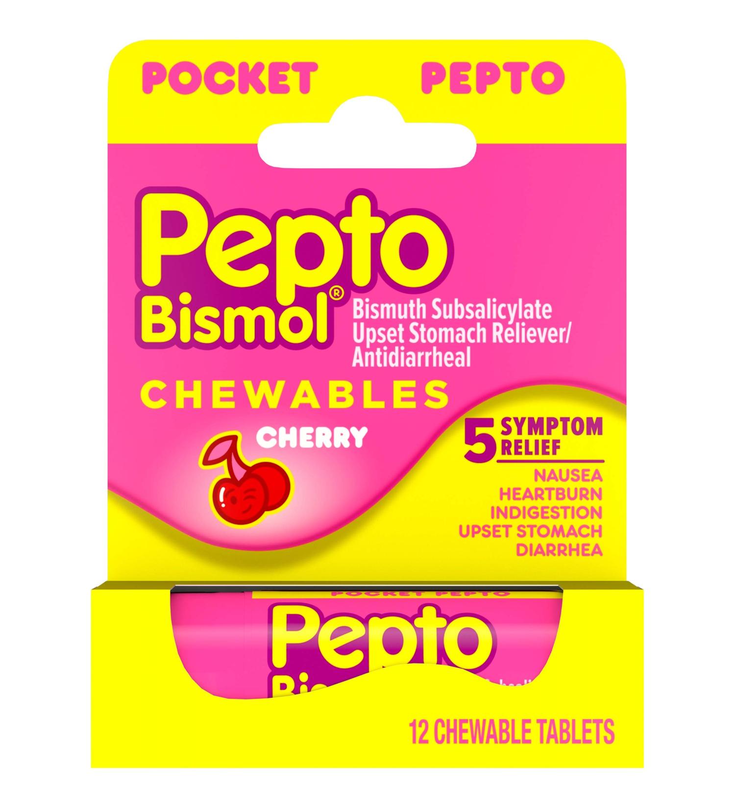Pepto To Go Chrry Chew 12 Size 12ct Pepto To Go Cherry Chewable 12ct