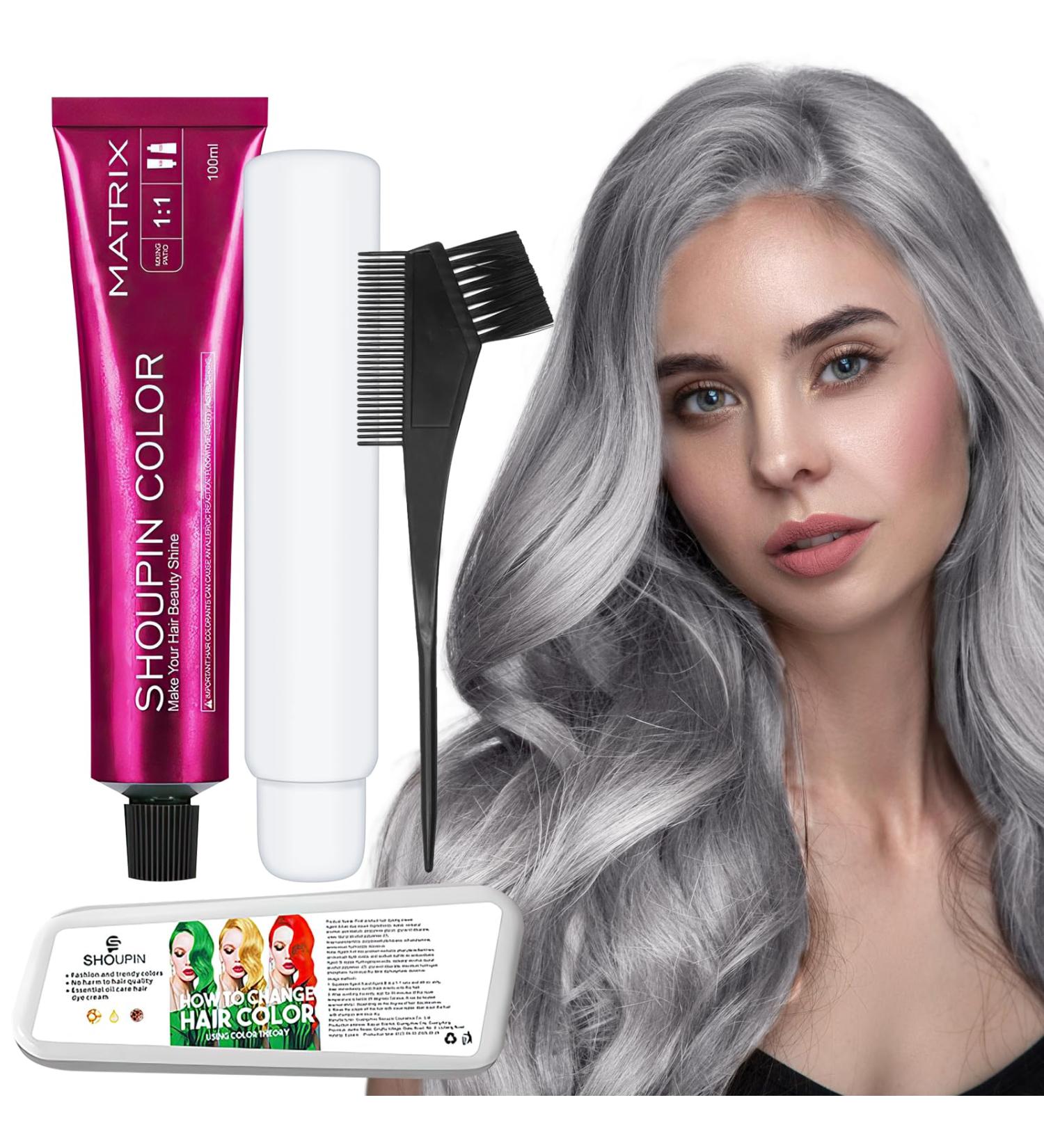 Shoupin Hair Color Nourishing Dye for Men & Women - No Bleaching Tea Gray (1 Fl Oz) - International Shipping Available - Buy Online on GoSupps.com