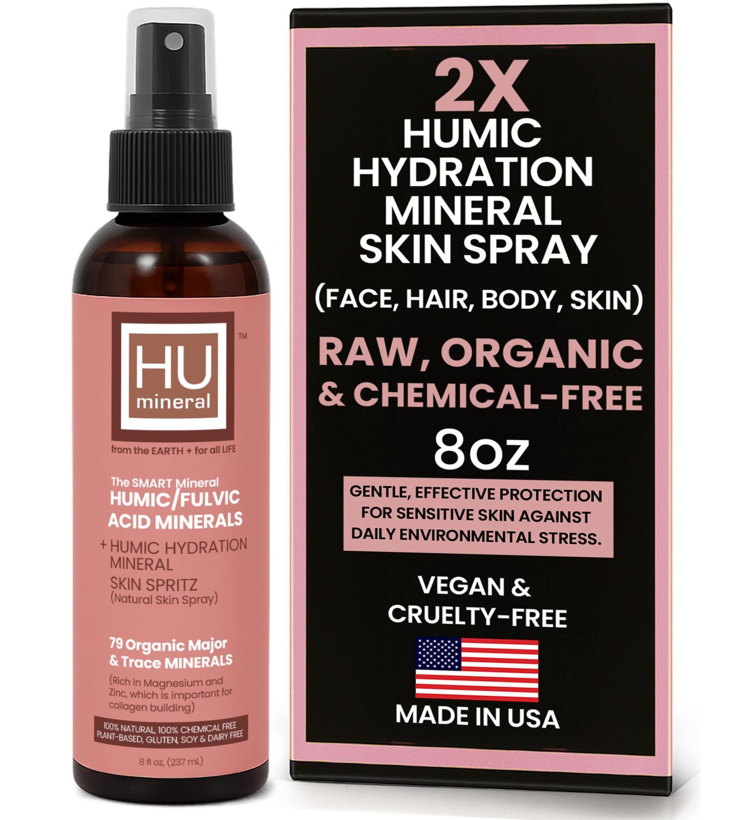 2X Humic Hydration Mineral Spray Organic Humic Acid Fulvic Acid Spray with Major & Trace Minerals Electrolytes & Silica to Boost Collagen - Plant-Based for Skin Hair & Body Hydration 8 oz - Buy Online on GoSupps.com