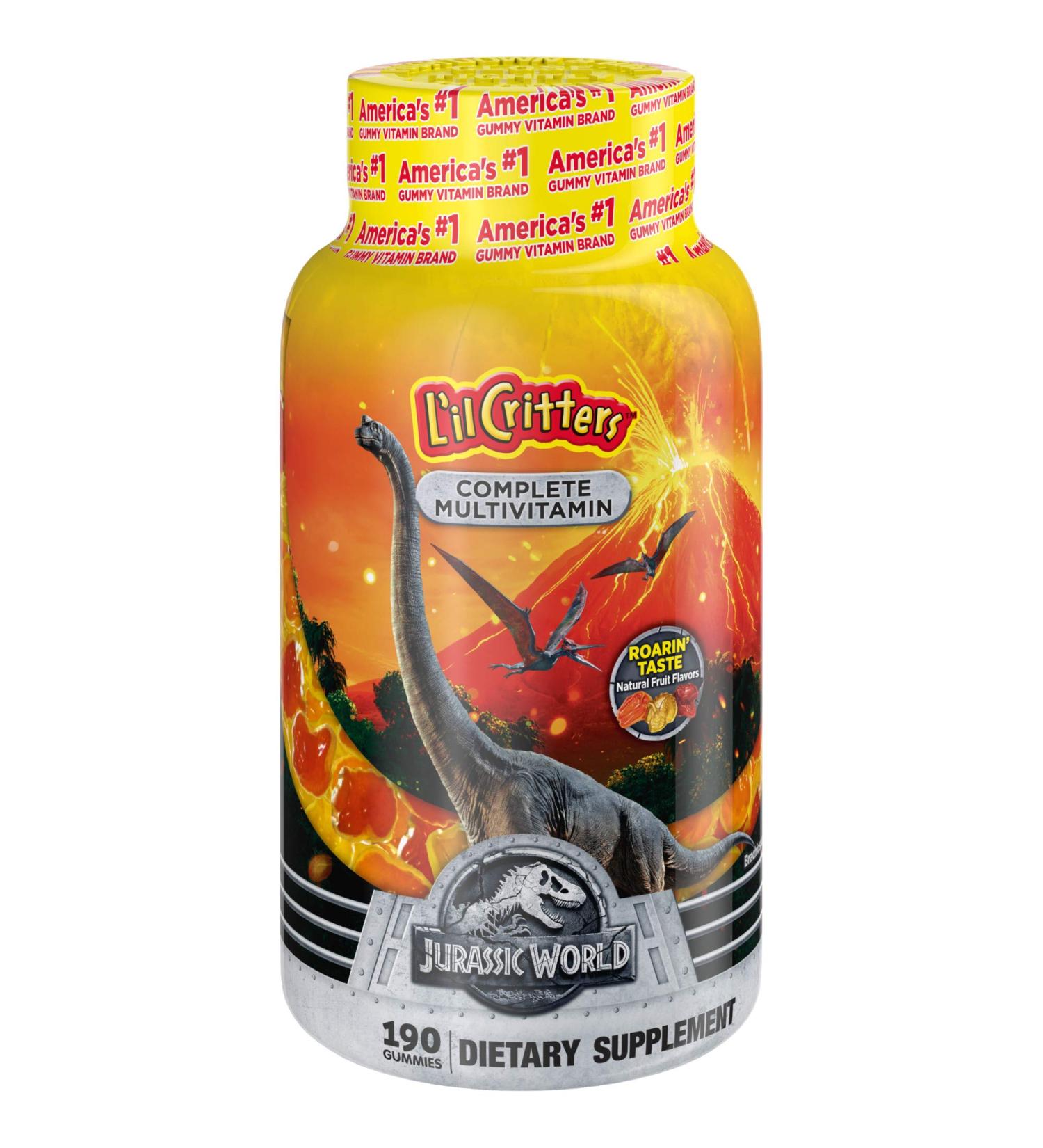 Buy L'il Critters Jurassic World Multivitamin Gummies - 190 Natural Fruit Gummies - Buy Online on GoSupps.com