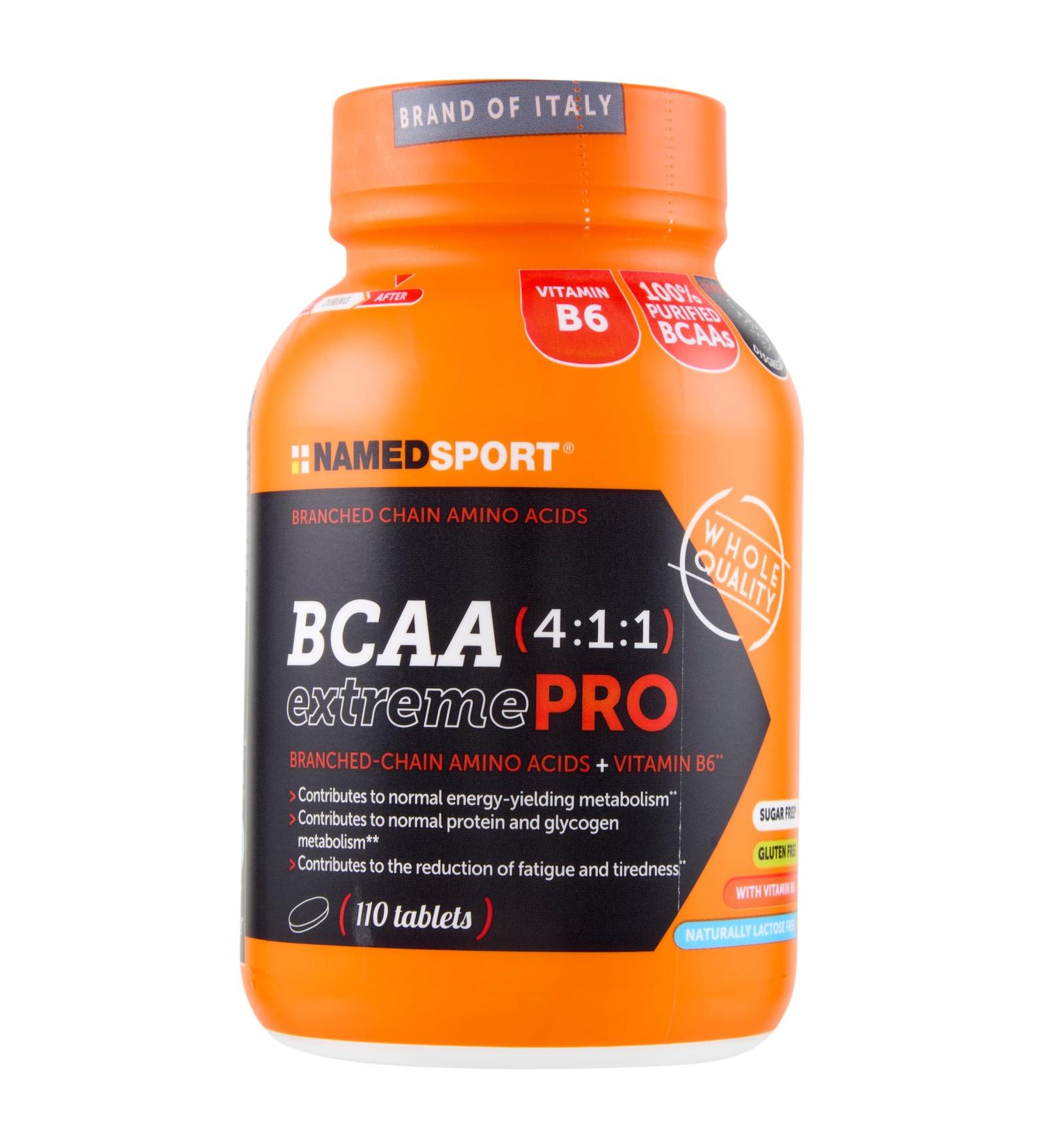 Namedsport BCAA 411 extremePRO highly pure amino acid supplement supports muscle regeneration with vitamin B6 glutenfree and lactosefree 110 tablets