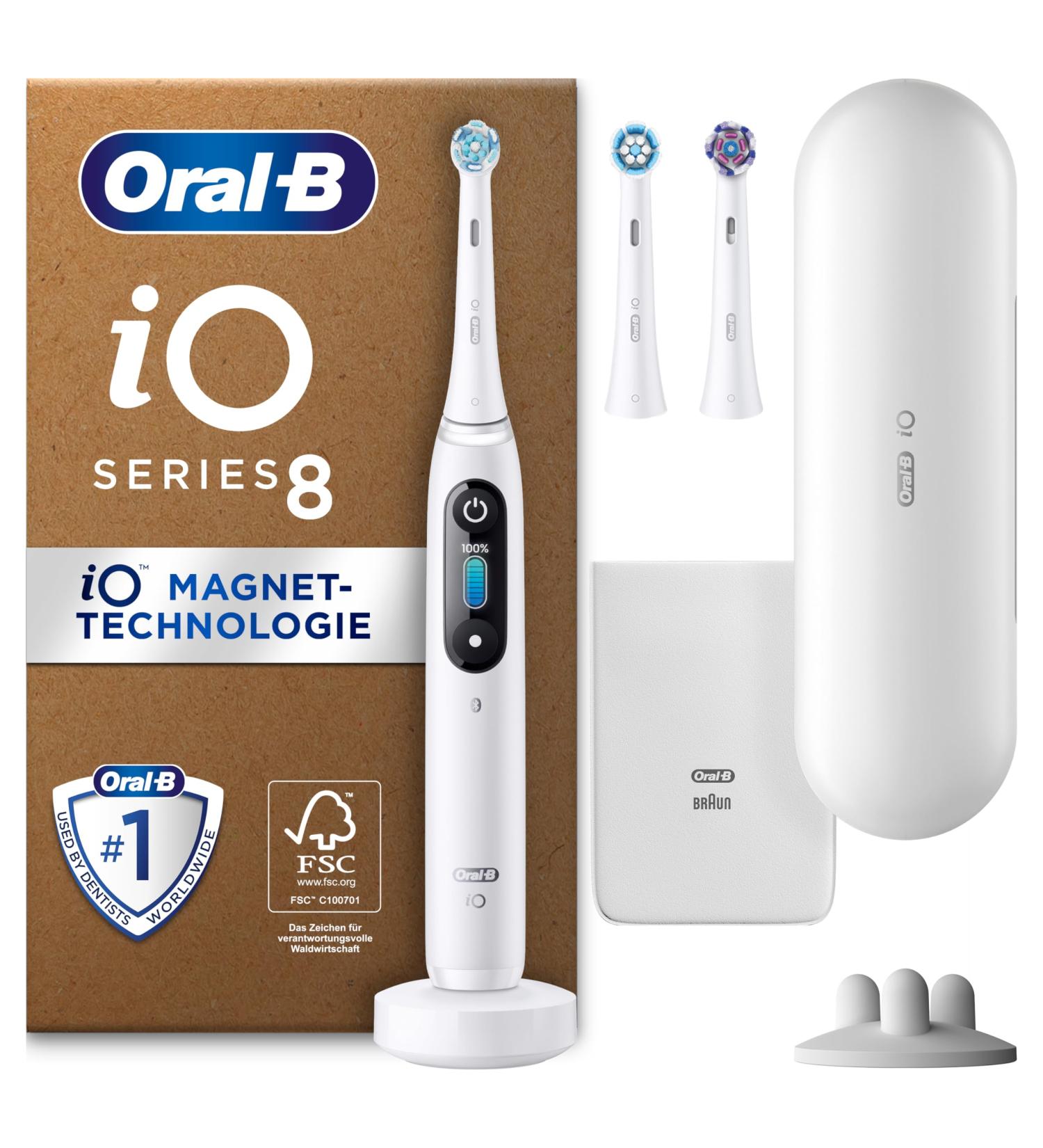 Buy Oral-B IO Series 8 Plus Electric Toothbrush - 3 Extra Brush Heads 6 Cleaning Modes Eco-Friendly Packaging - International Shipping Available - Buy Online on GoSupps.com
