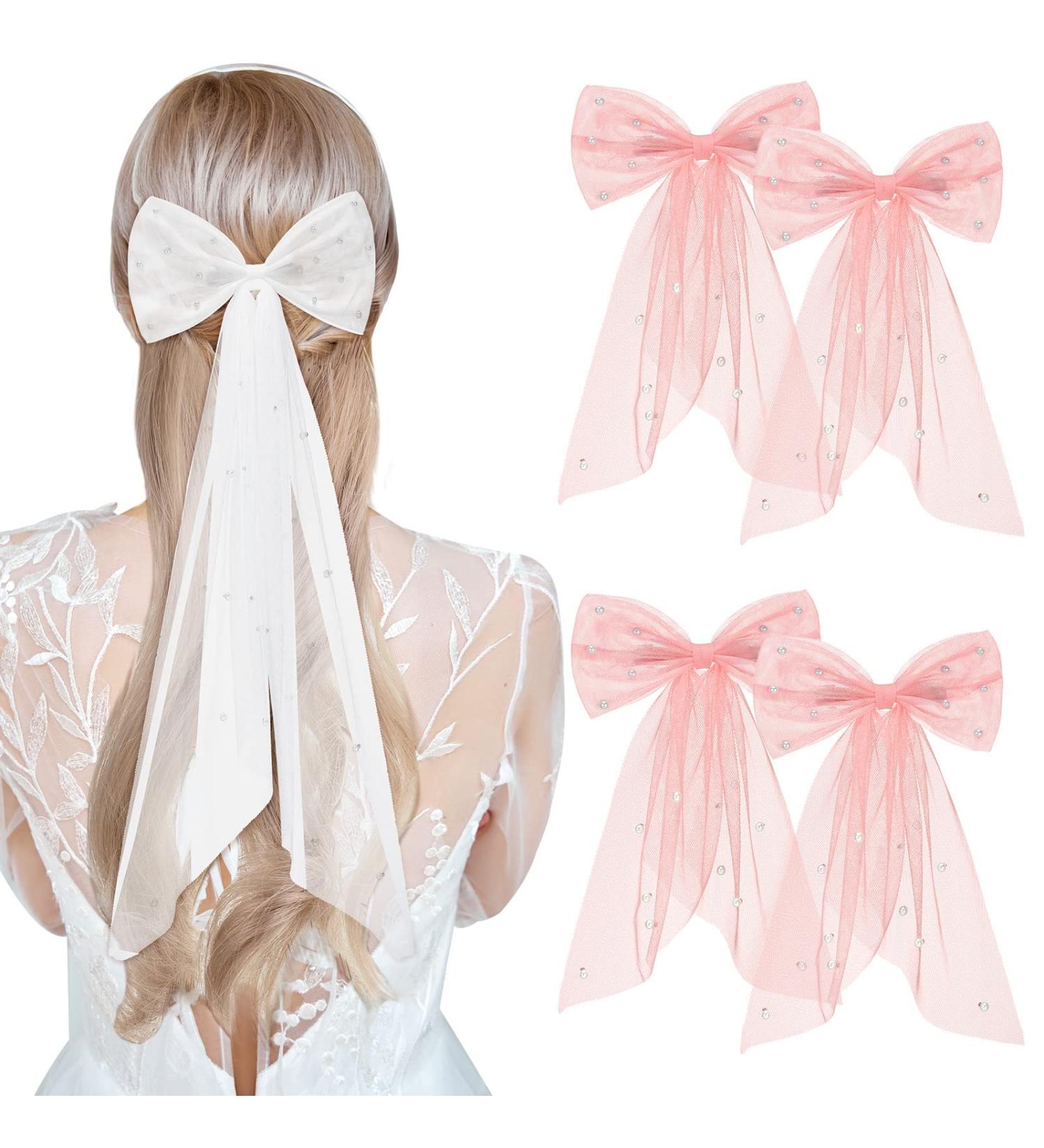 5-Piece Pearl Pink White Lace Bow Bachelorette Party Wedding Decorations & Gifts - Buy Online on GoSupps.com