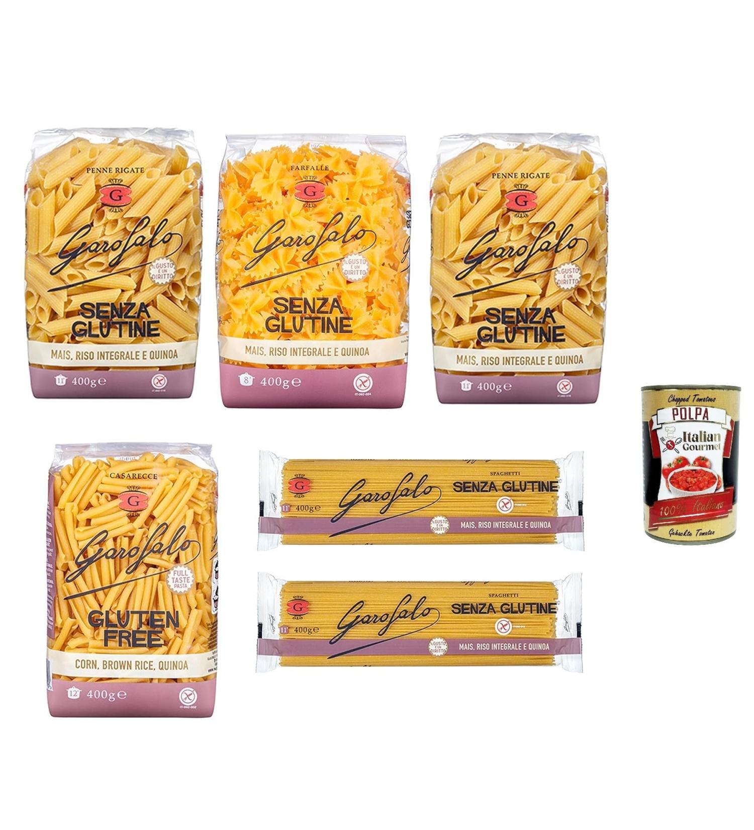  Italian Gourmet E.R. Gluten-free pasta mix 6 x 400 g 2.4 kg 2.4 kg rice corn and quinoa (penne farfalle casarecce spaghetti) washable at 90 C for family and home ideal with Sugo and Italian - Buy Online on GoSupps.com