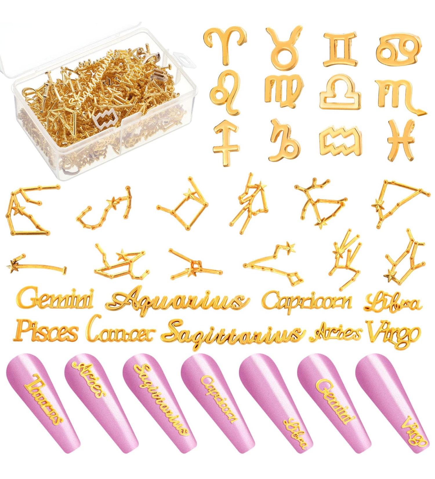 156 Piece Zodiac Charms Set | Gold Alloy Constellations Charms for Nail Art & Jewelry Making - Buy Online on GoSupps.com