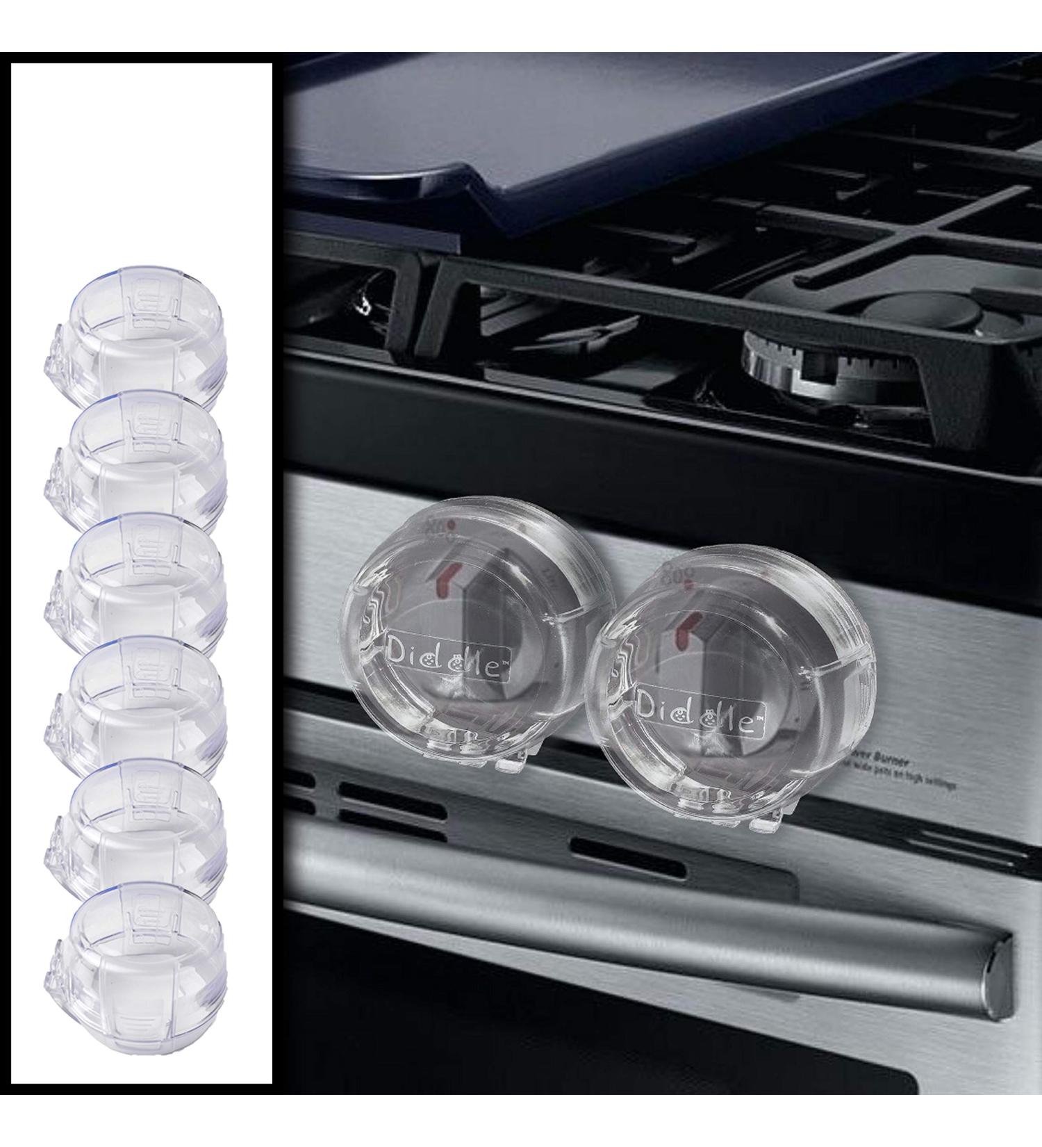 6 Pack Clear Stove Knob Safety Covers - Child Proof Lock for Oven/Stove Top/Gas Range - Baby/Toddler Kitchen Safety Guard - Buy Online on GoSupps.com