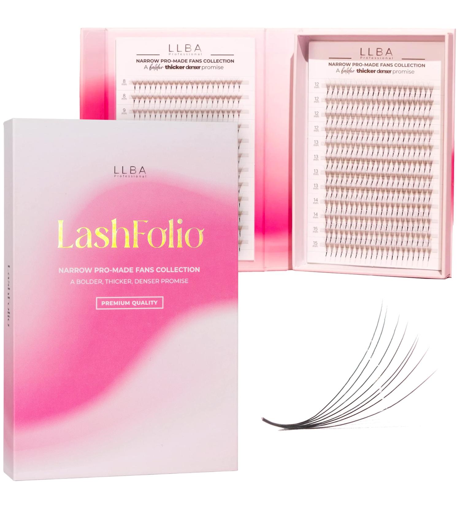 LLBA LashFolio Narrow Promade Fans - Handmade Volume Eyelashes 10D-0.03 CC 8mm-11mm - Buy Online on GoSupps.com
