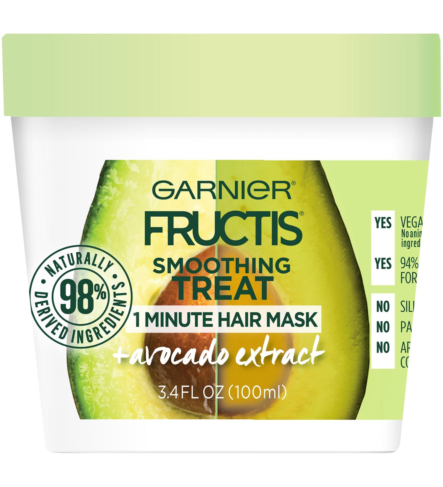 Garnier Fructis Smoothing Treat 1 Minute Hair Mask with Avocado - 3.4 fl oz - Buy Online on GoSupps.com