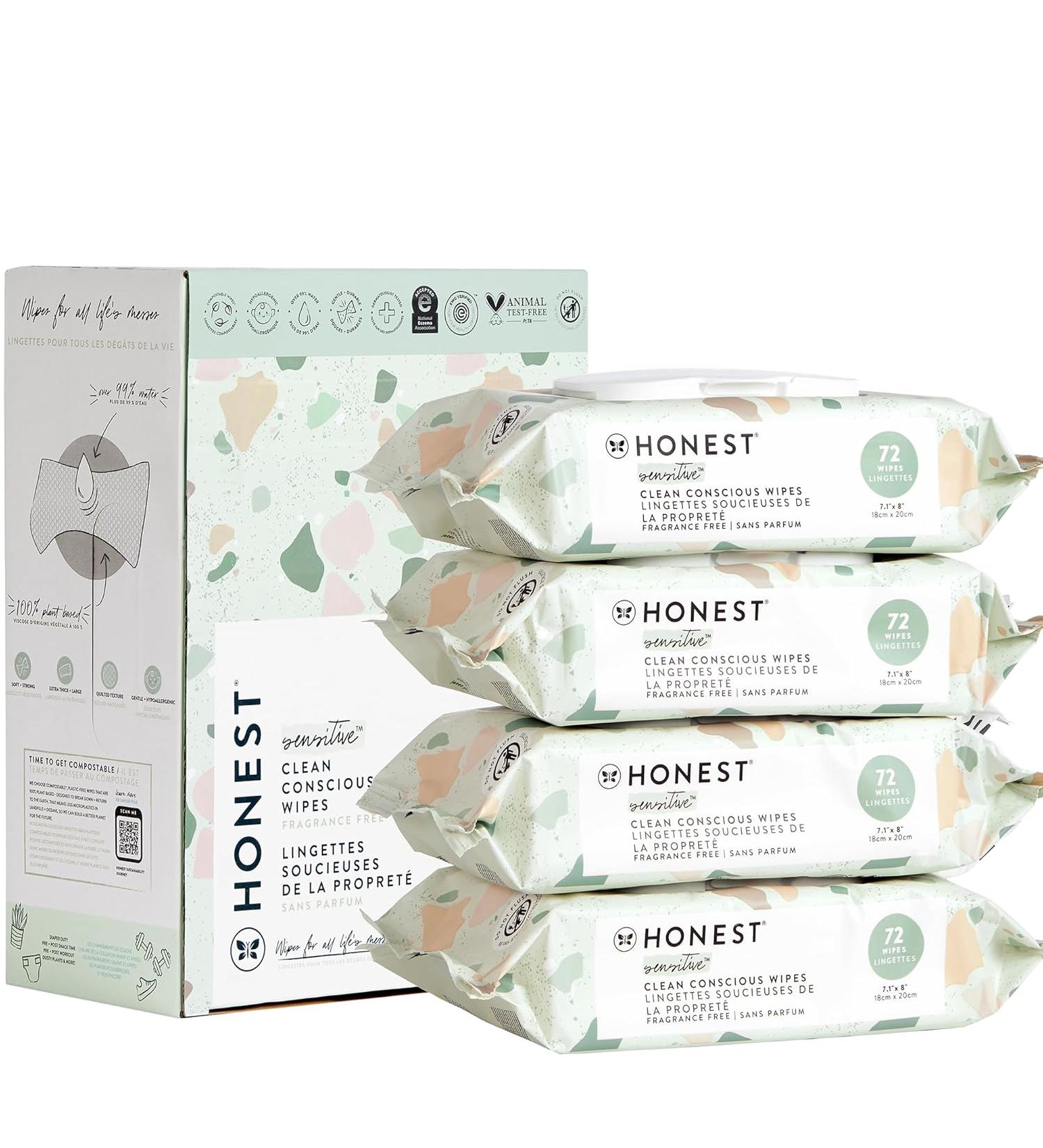 The Honest Company Clean Conscious Multi-Use Wipes - Geo Mood - Pack of 4 - Buy Online on GoSupps.com