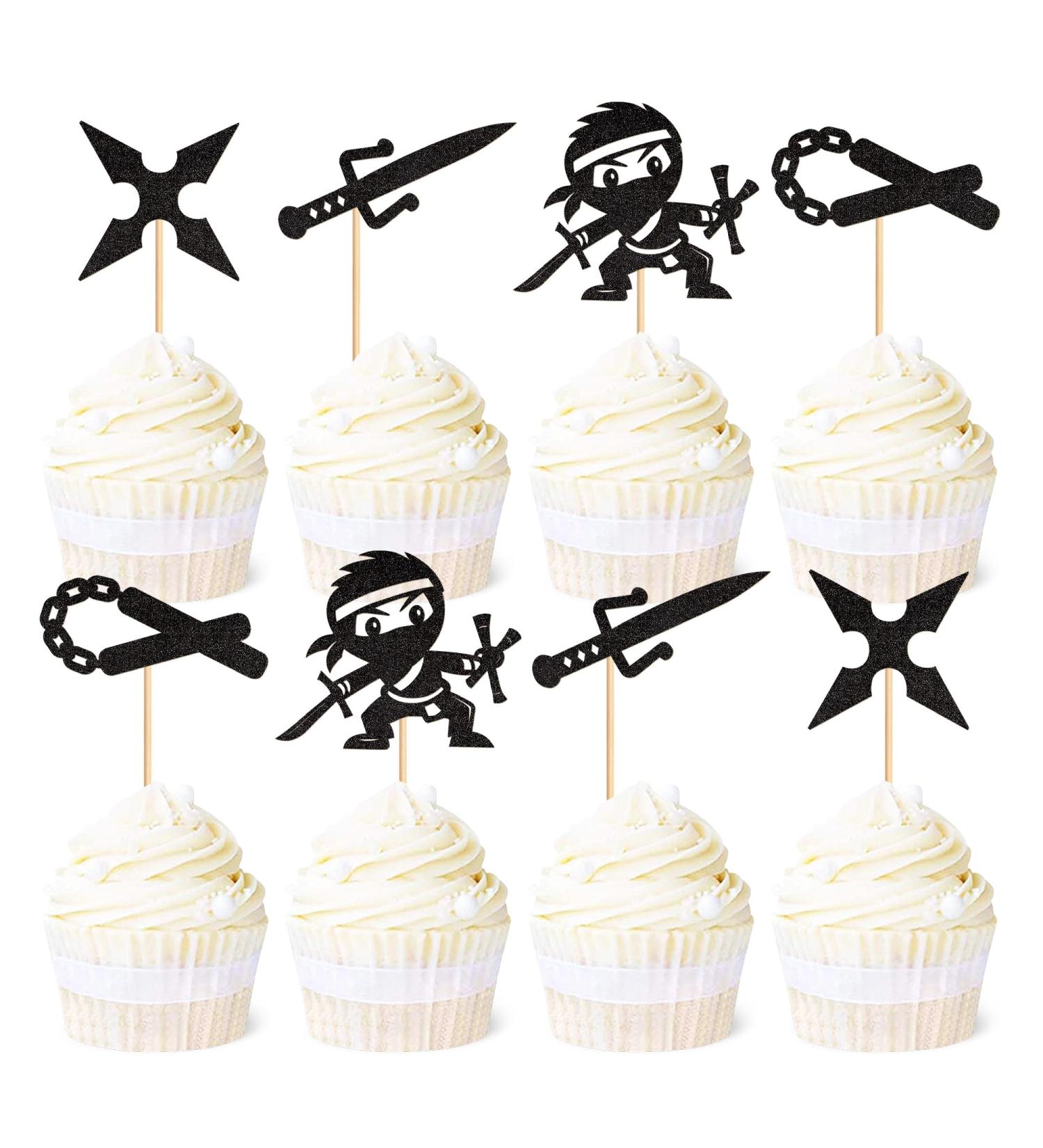 Ercadio 24 Pack Ninja Cupcake Toppers Ninja Cupcake Picks Assambled Karate Kung Fu Warriors Cupcake Picks Baby Shower Kids Boys Ninjas Themed Birthday Party Cake Decorations Supplies Pattern 2 - Buy Online on GoSupps.com