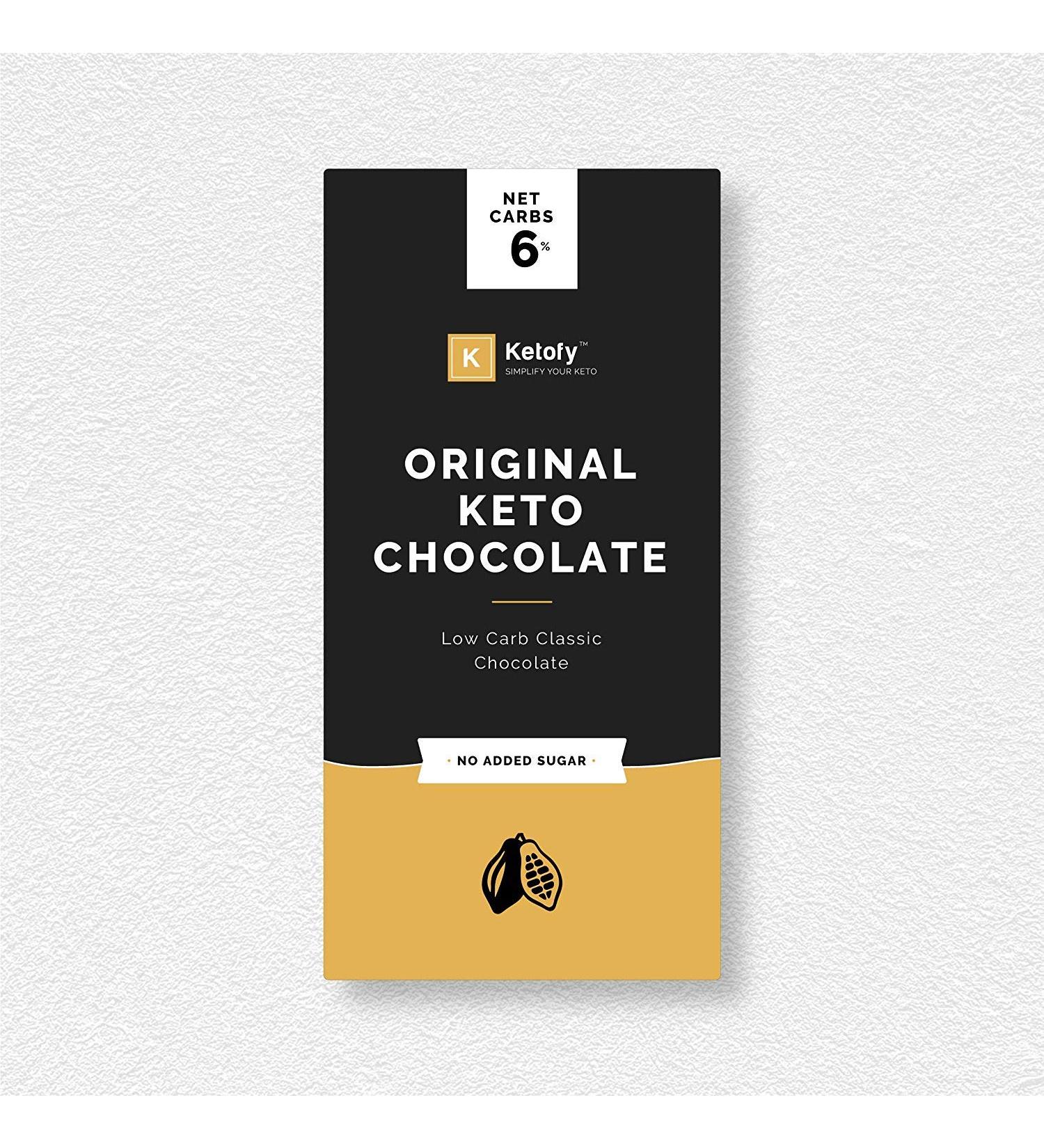Ketofy - Keto Chocolate (50g) | Sugar Free Unsweetened Chocolate | No Maltitol | Gluten Free - Buy Online on GoSupps.com